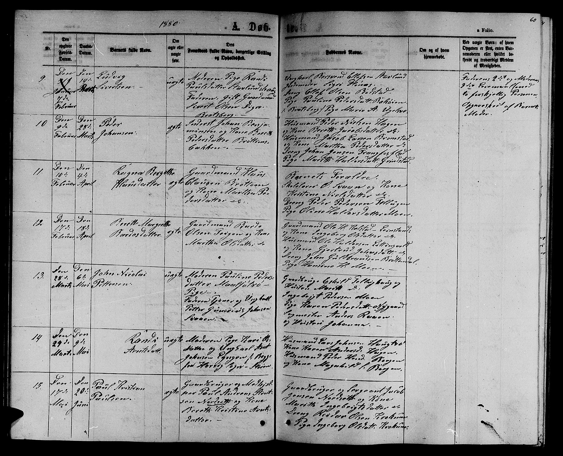 Ministerialprotokoller, klokkerbøker og fødselsregistre - Sør-Trøndelag, SAT/A-1456/618/L0451: Klokkerbok nr. 618C02, 1865-1883, s. 60