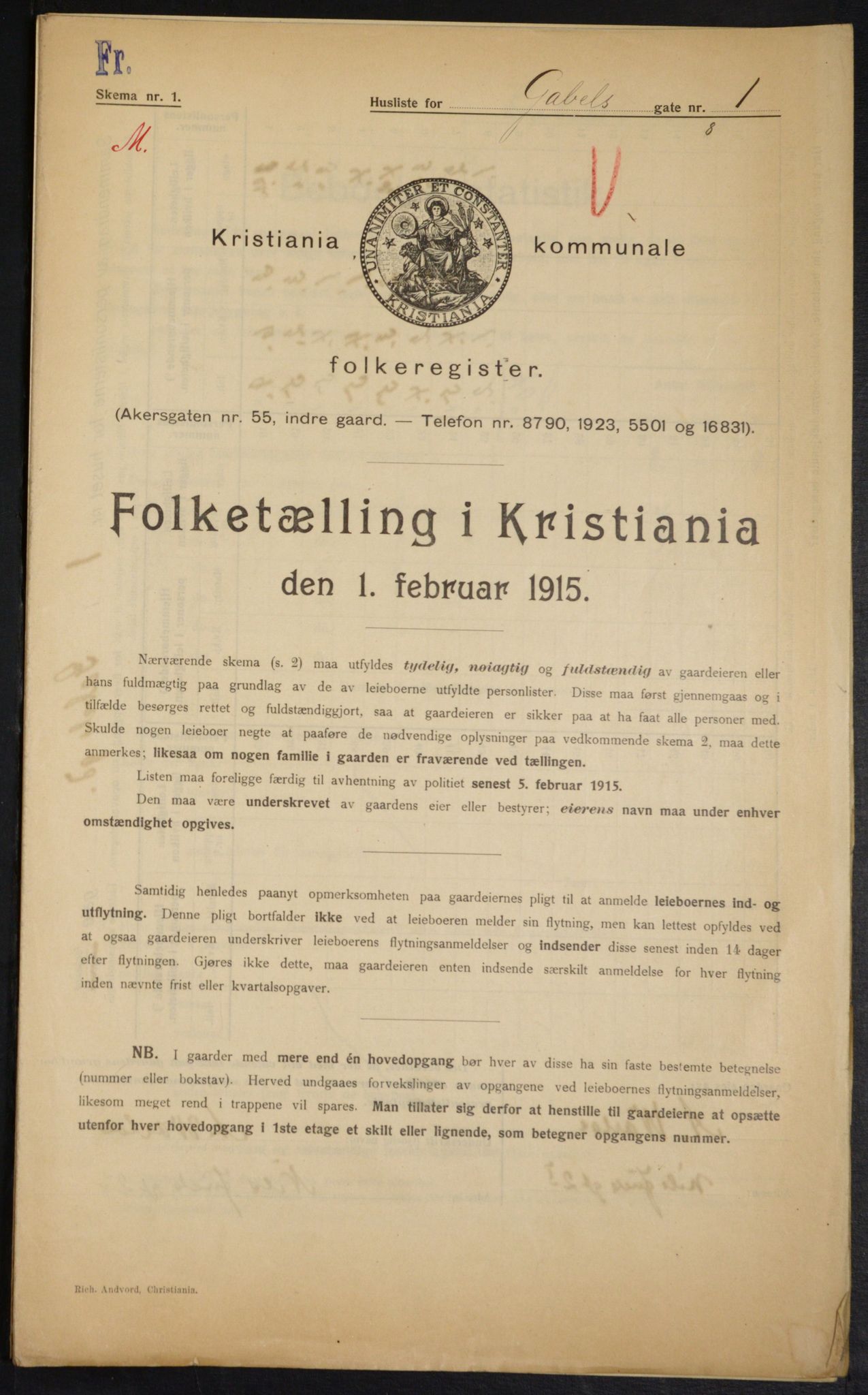 OBA, Kommunal folketelling 1.2.1915 for Kristiania, 1915, s. 28161