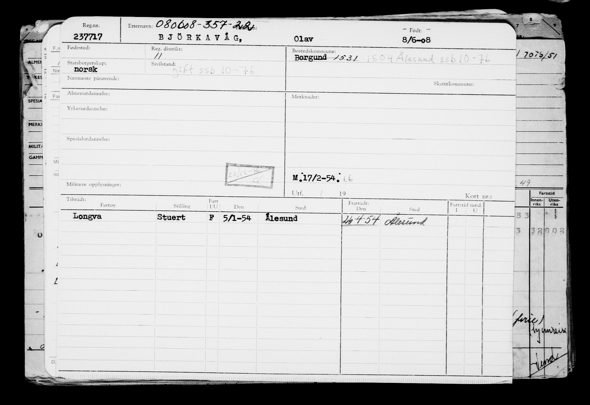 Direktoratet for sjømenn, RA/S-3545/G/Gb/L0077: Hovedkort, 1908, s. 510