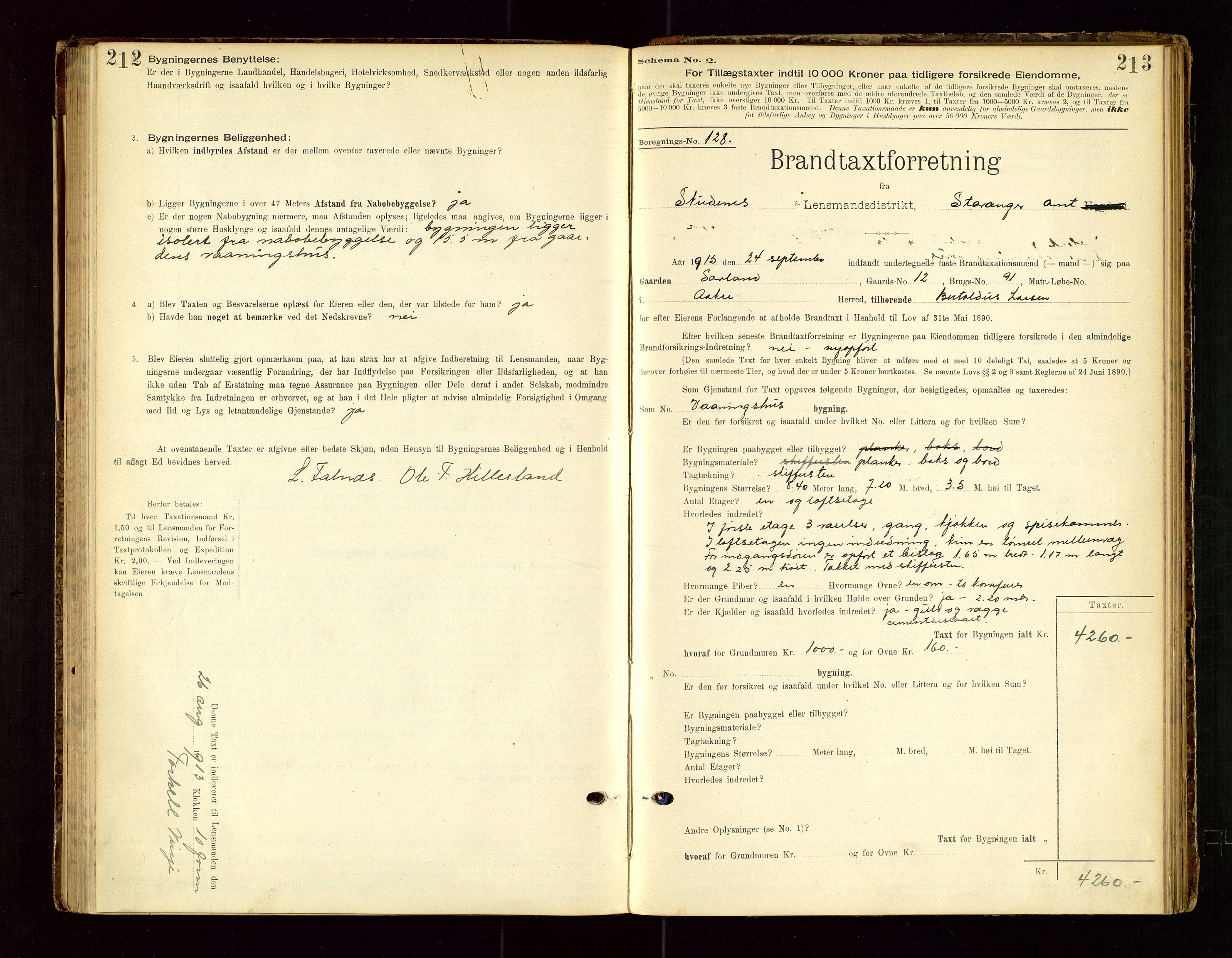 Skudenes lensmannskontor, AV/SAST-A-100444/Gob/L0001: "Brandtaxationsprotokoll", 1895-1924, s. 212-213