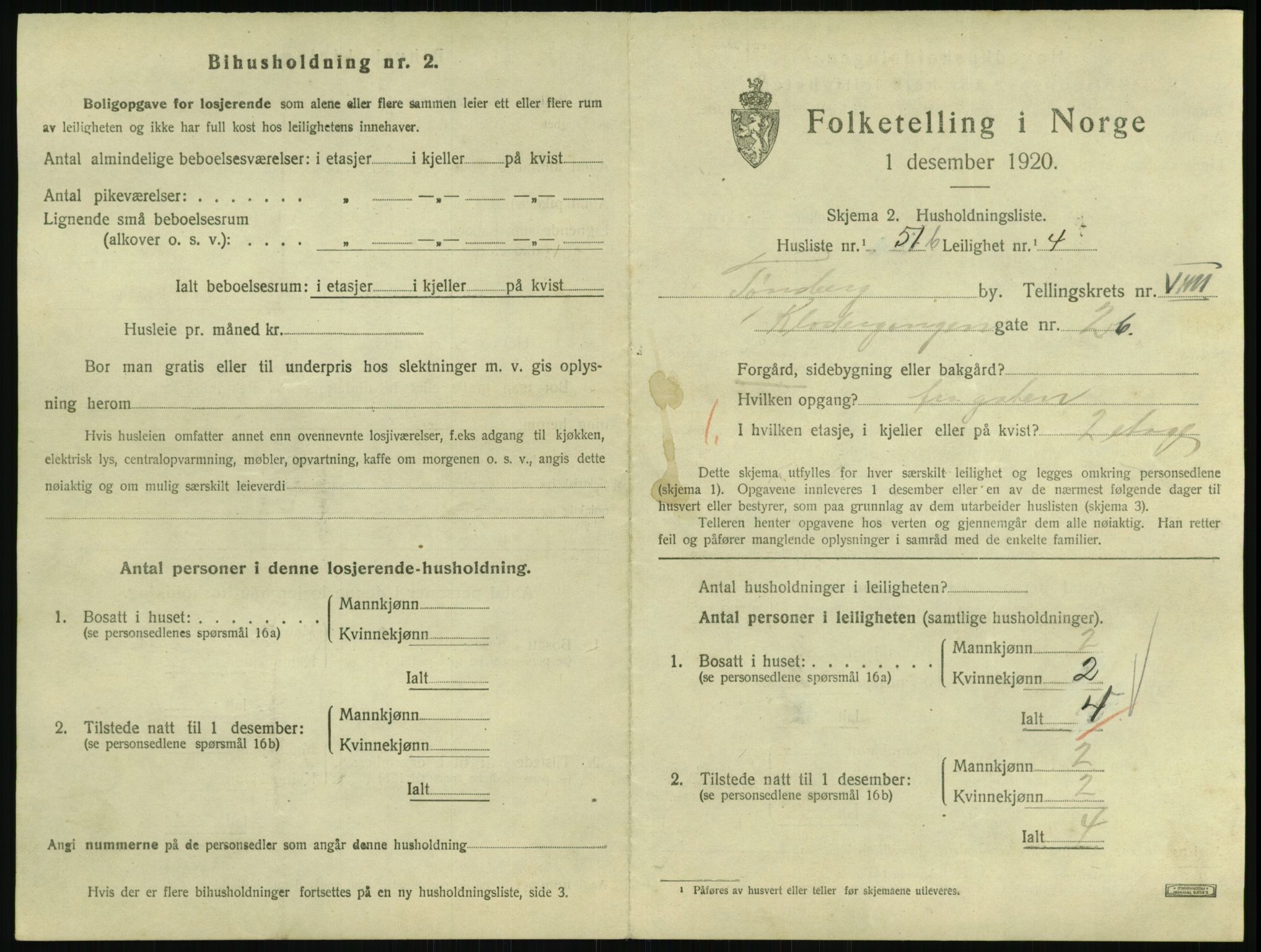 SAKO, Folketelling 1920 for 0705 Tønsberg kjøpstad, 1920, s. 4727