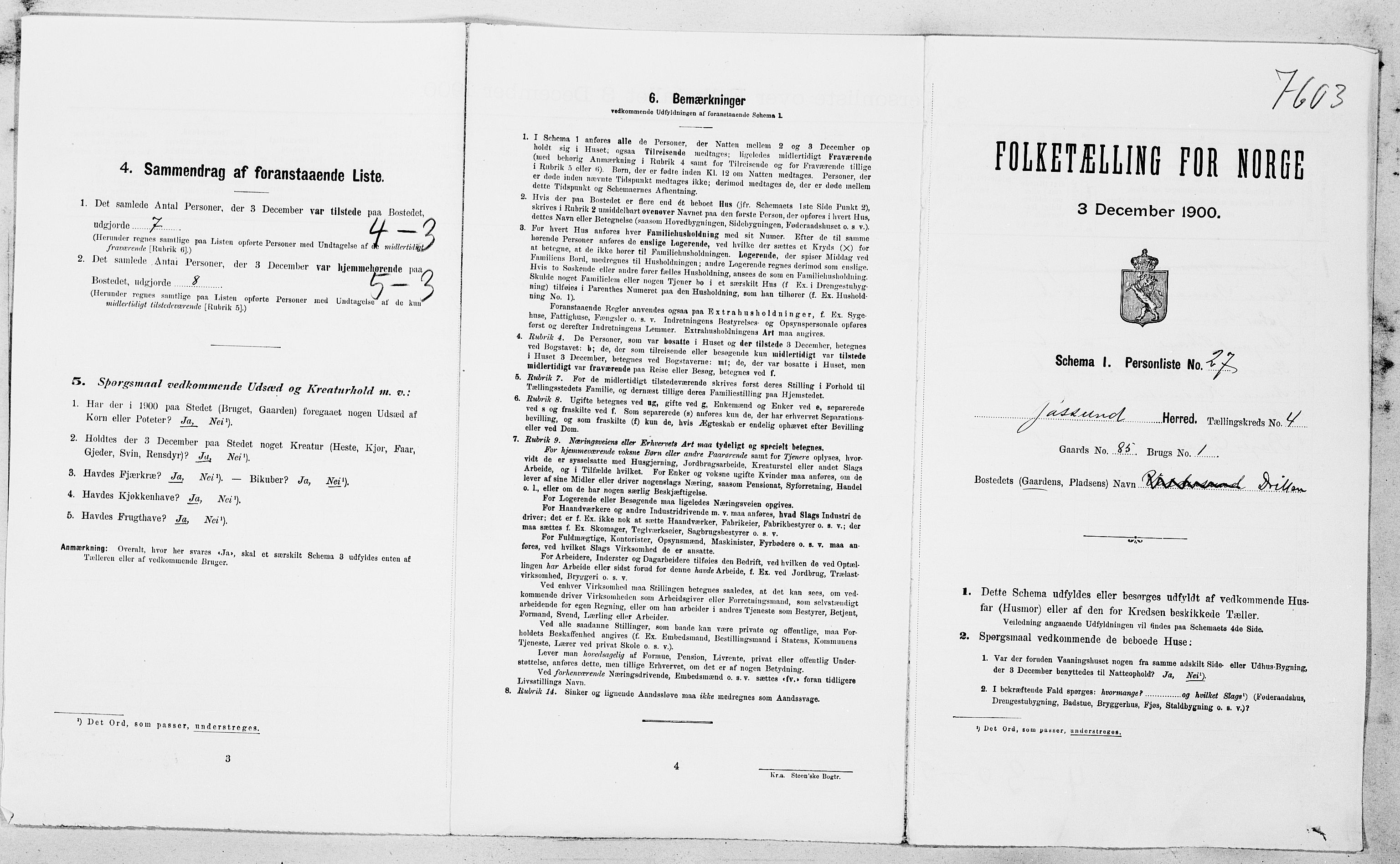 SAT, Folketelling 1900 for 1629 Jøssund herred, 1900, s. 475