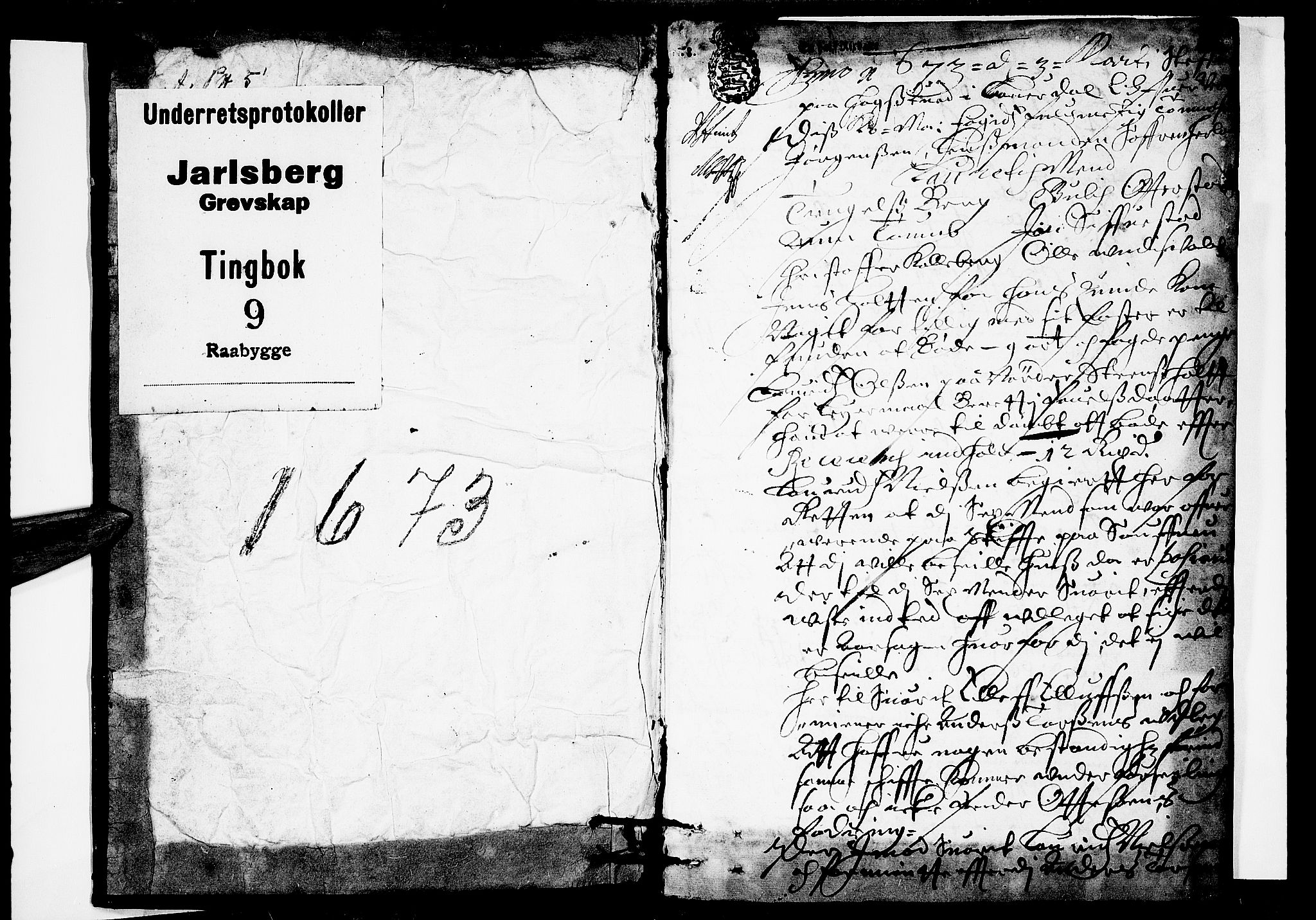 Jarlsberg-sorenskriveriene, SAKO/A-79/F/Fa/L0015: Tingbok, 1673, s. 1