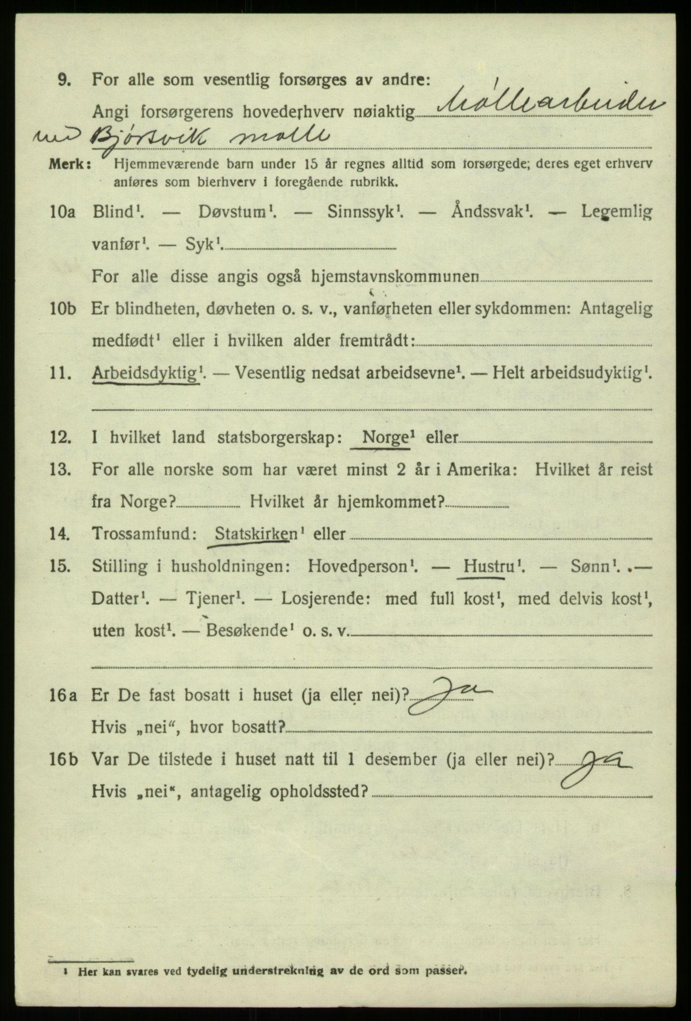 SAB, Folketelling 1920 for 1253 Hosanger herred, 1920, s. 5588