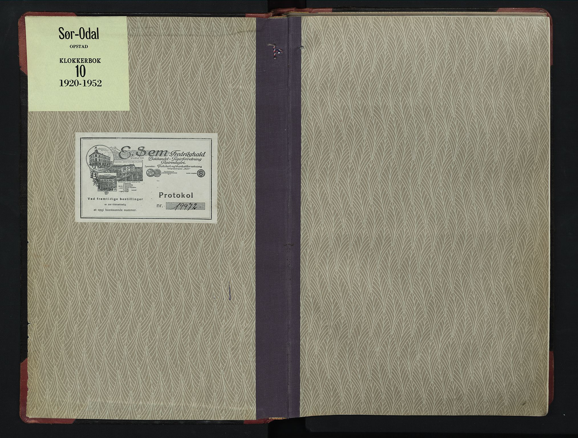 Sør-Odal prestekontor, SAH/PREST-030/H/Ha/Hab/L0010: Klokkerbok nr. 10, 1920-1953