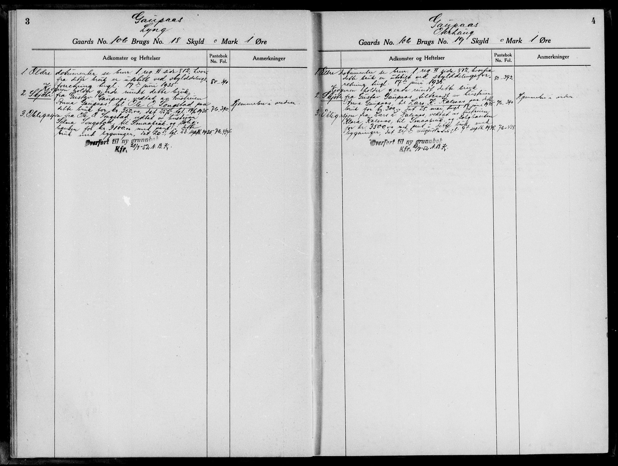 Nordhordland sorenskrivar, SAB/A-2901/1/G/Ga/Gaaa/L0023: Panteregister nr. II.A.a.23, 1893-1952, s. 3-4