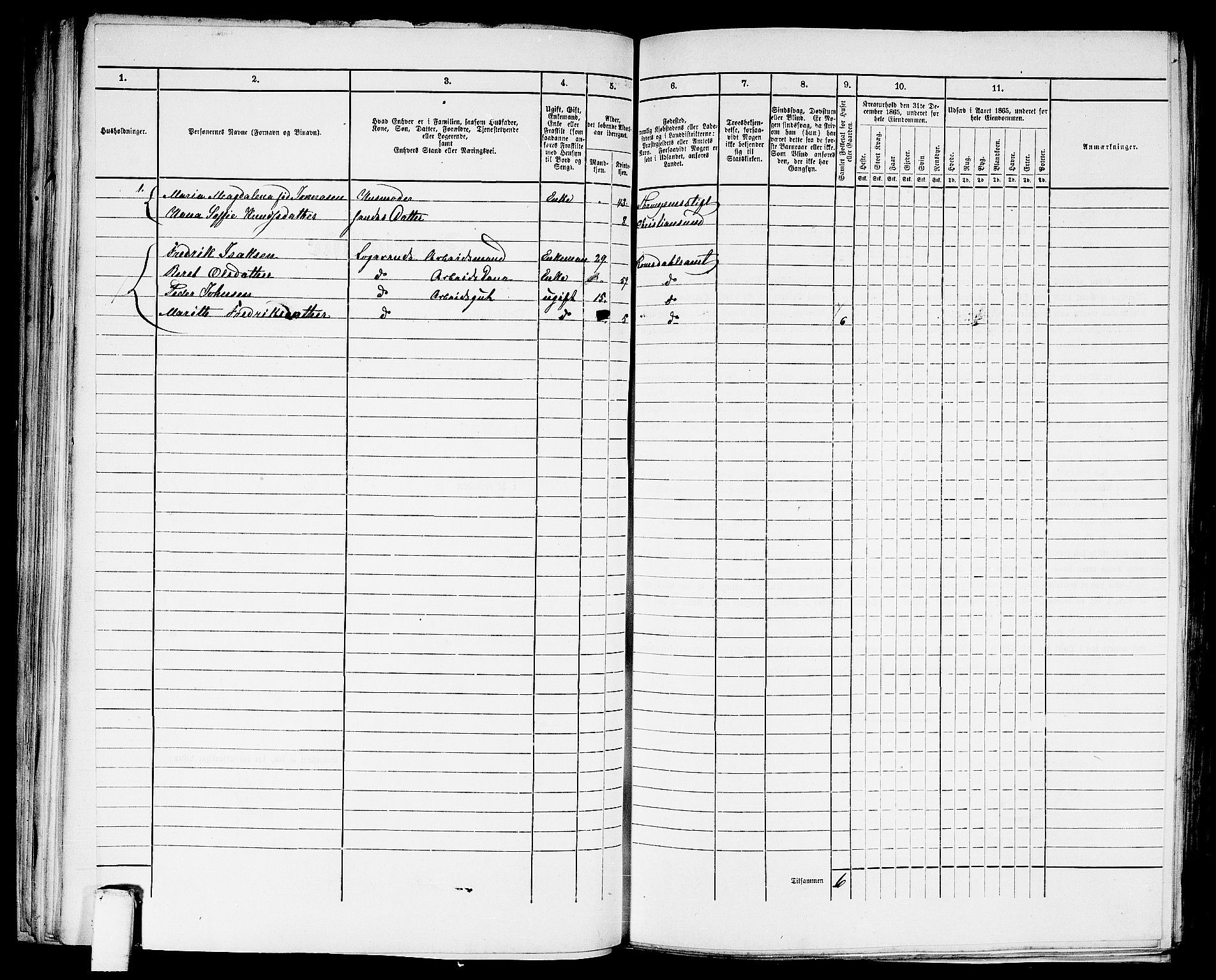 RA, Folketelling 1865 for 1503B Kristiansund prestegjeld, Kristiansund kjøpstad, 1865, s. 624