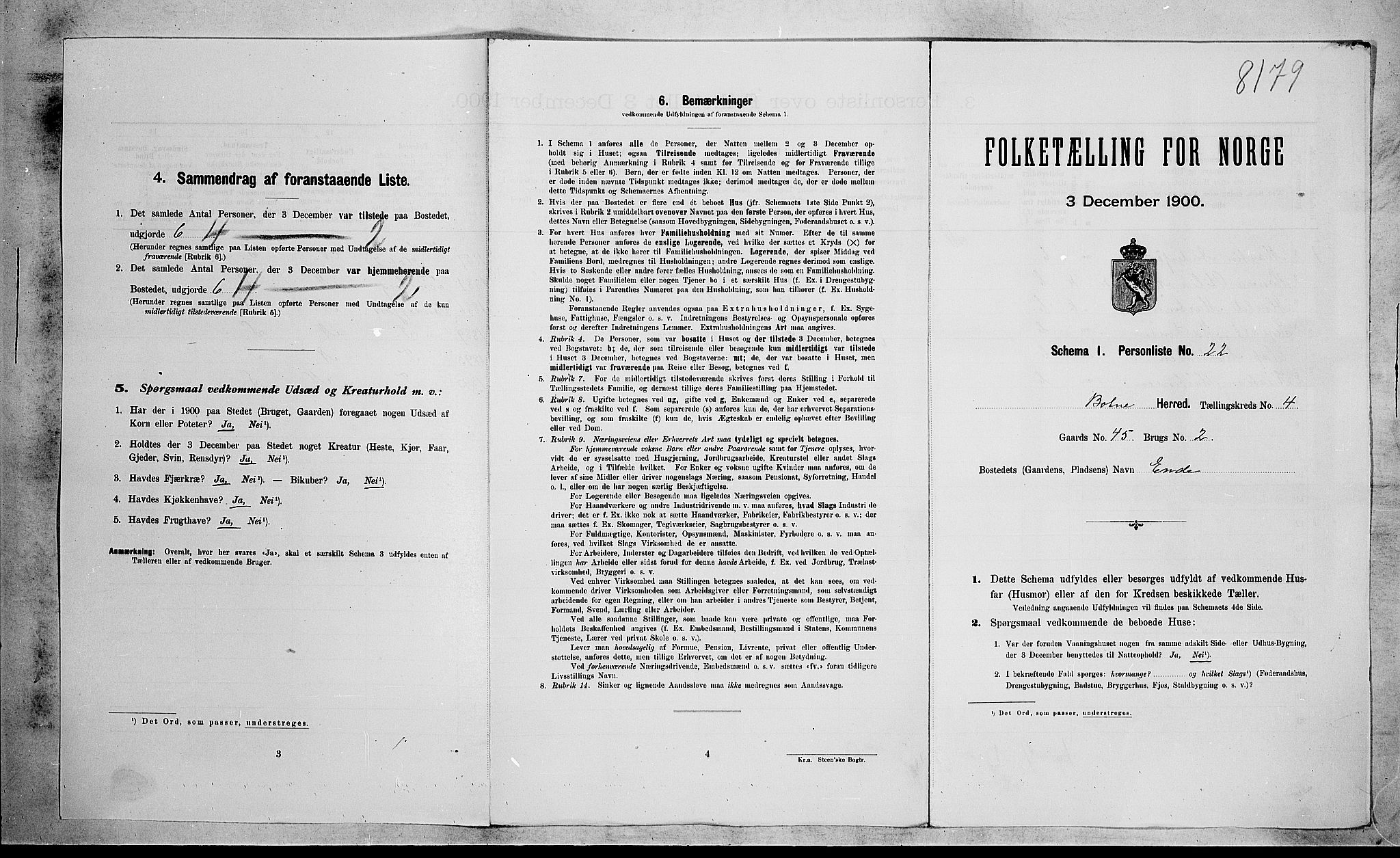 RA, Folketelling 1900 for 0715 Botne herred, 1900, s. 547
