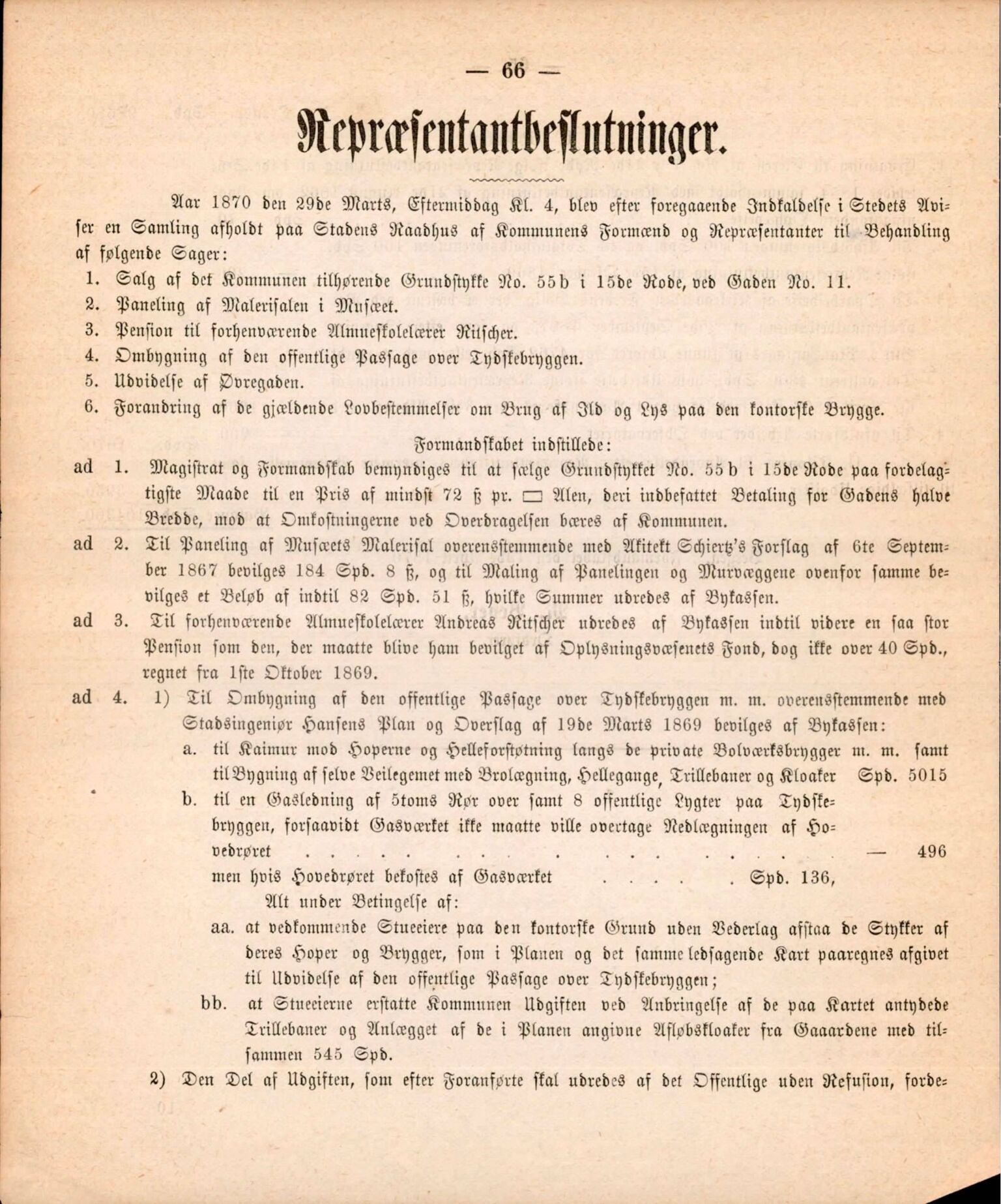 Bergen kommune. Formannskapet, BBA/A-0003/Ad/L0025: Bergens Kommuneforhandlinger, 1870