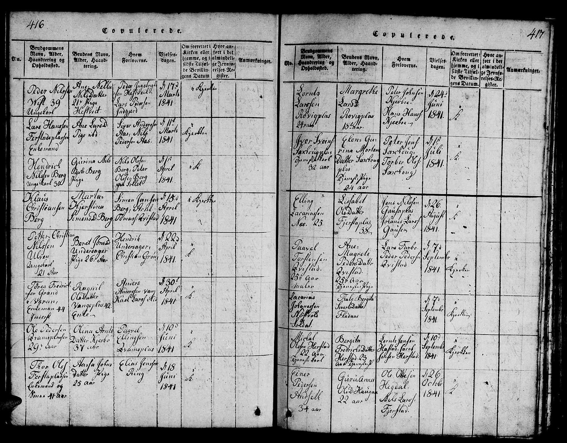 Ministerialprotokoller, klokkerbøker og fødselsregistre - Nord-Trøndelag, SAT/A-1458/730/L0298: Klokkerbok nr. 730C01, 1816-1849, s. 416-417