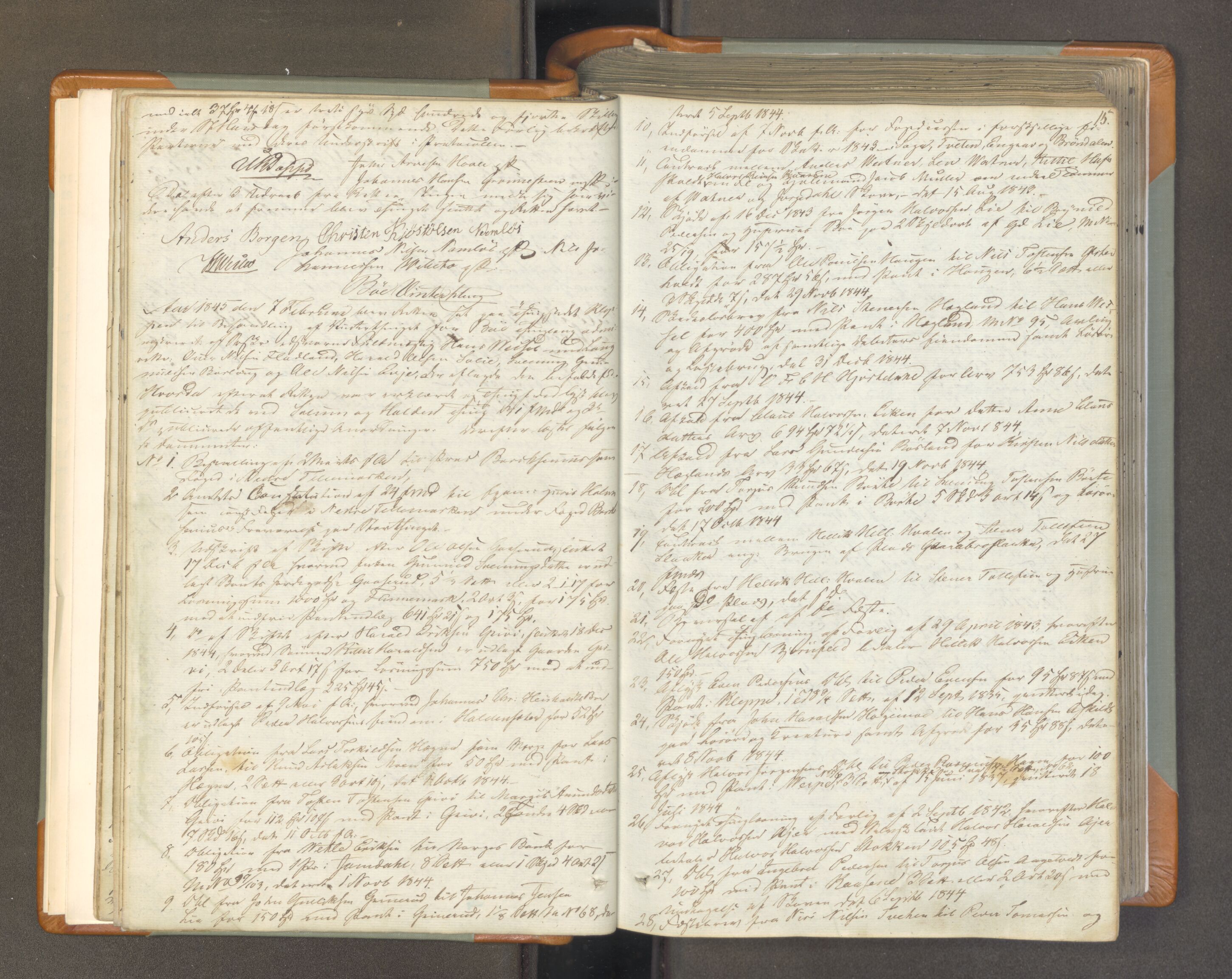 Nedre Telemark sorenskriveri, AV/SAKO-A-135/F/Fa/L0043: Tingbok, 1845-1850, s. 14b-15a