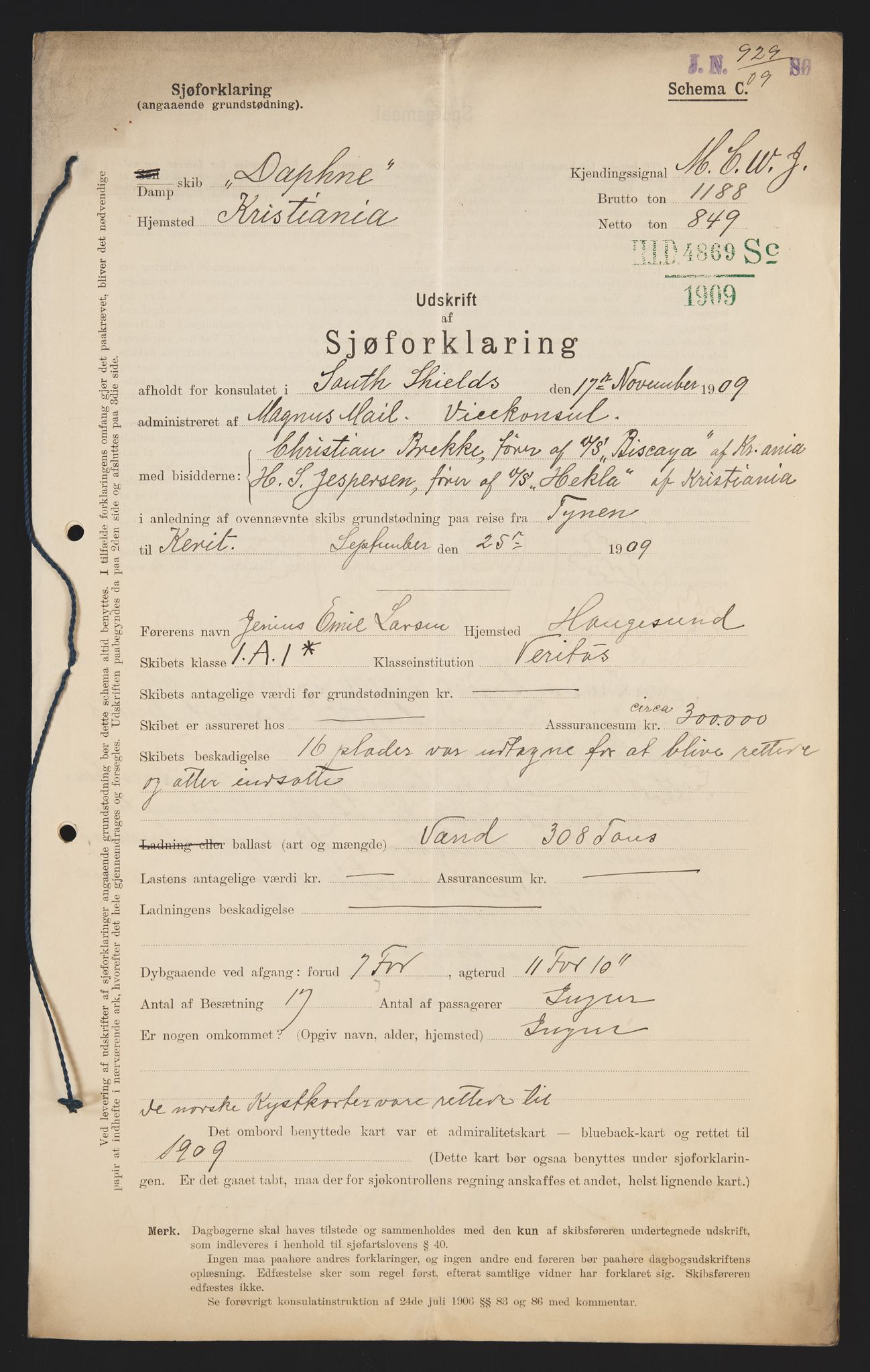 Sjøfartsdirektoratet med forløpere, skipsmapper slettede skip, AV/RA-S-4998/F/Fa/L0233: --, 1871-1917, s. 288