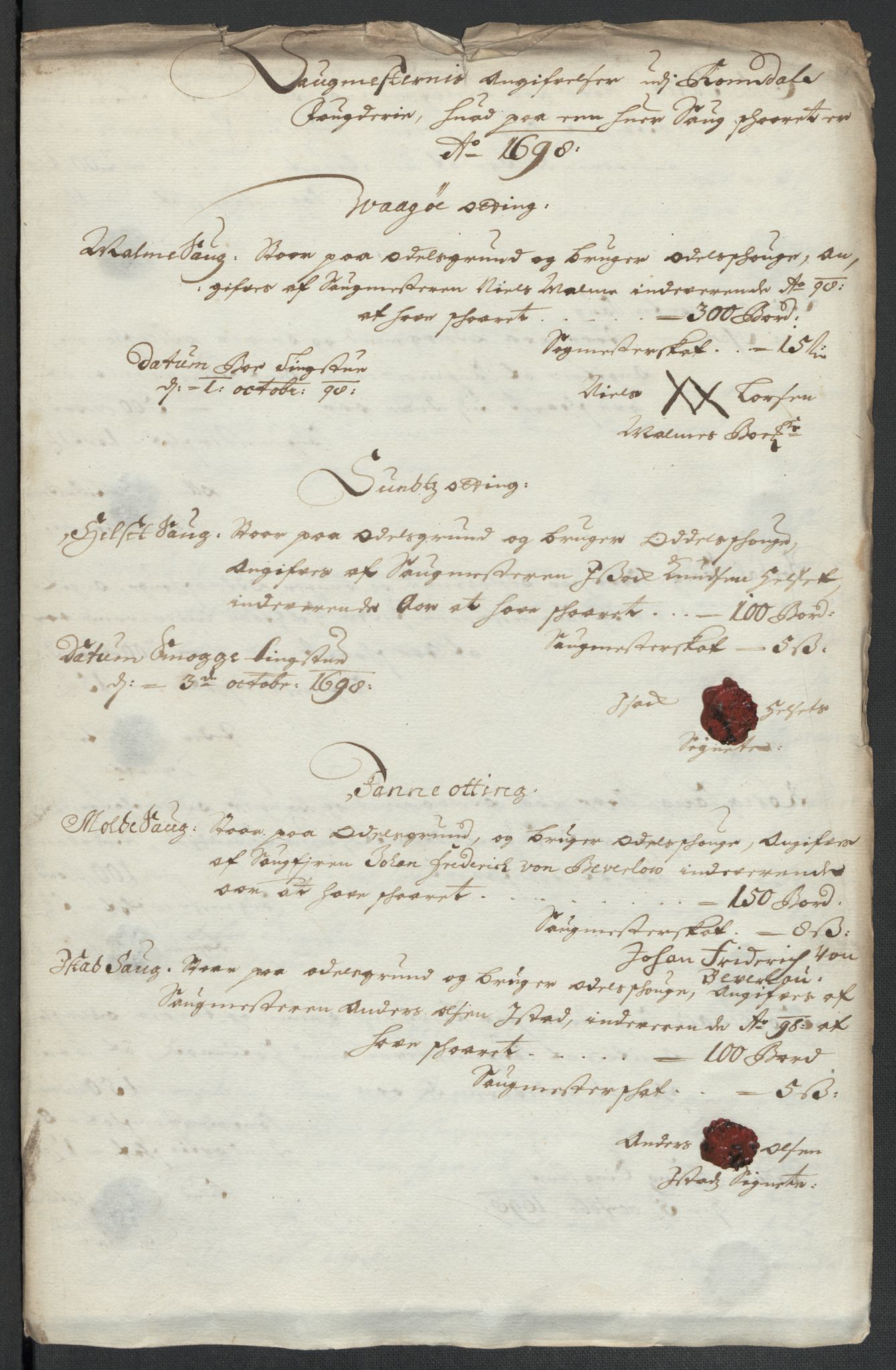 Rentekammeret inntil 1814, Reviderte regnskaper, Fogderegnskap, AV/RA-EA-4092/R55/L3653: Fogderegnskap Romsdal, 1697-1698, s. 311