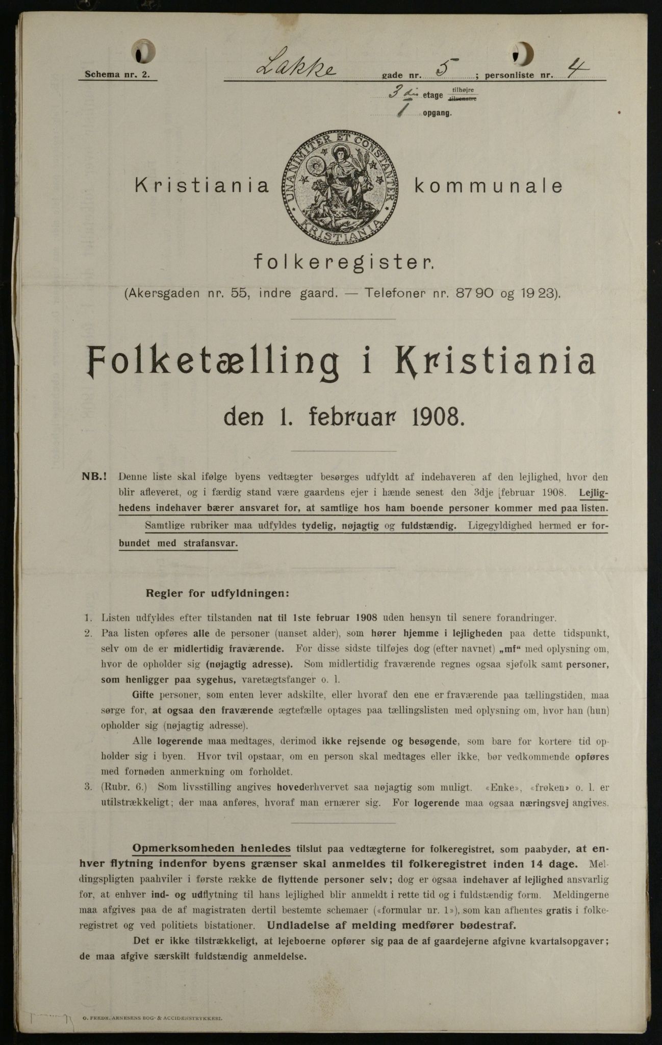 OBA, Kommunal folketelling 1.2.1908 for Kristiania kjøpstad, 1908, s. 49591