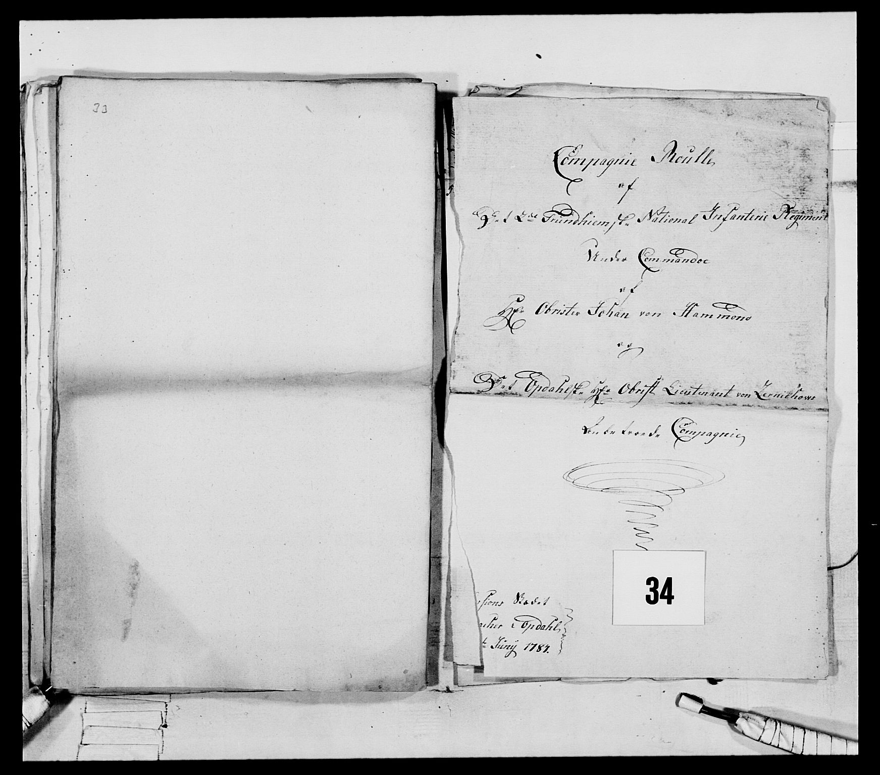 Generalitets- og kommissariatskollegiet, Det kongelige norske kommissariatskollegium, AV/RA-EA-5420/E/Eh/L0079: 2. Trondheimske nasjonale infanteriregiment, 1782-1789, s. 175