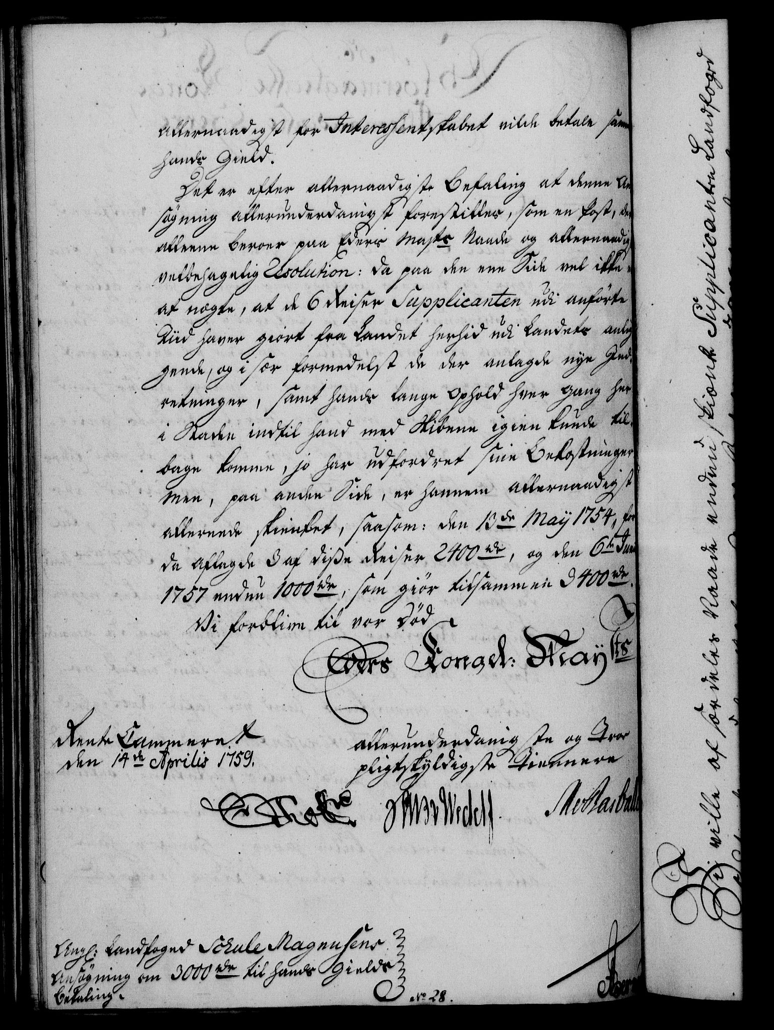 Rentekammeret, Kammerkanselliet, RA/EA-3111/G/Gf/Gfa/L0041: Norsk relasjons- og resolusjonsprotokoll (merket RK 52.41), 1759, s. 296