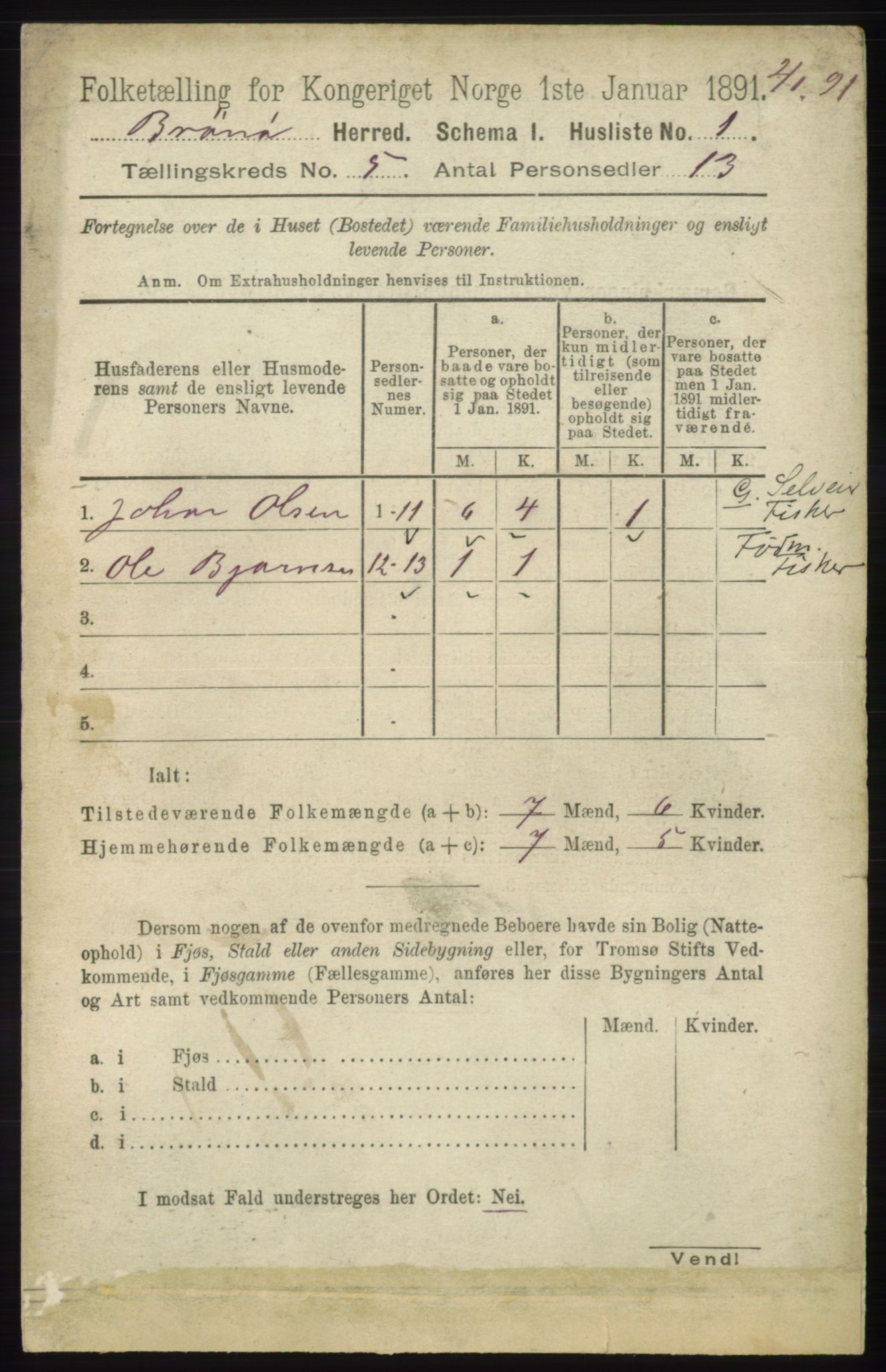 RA, Folketelling 1891 for 1814 Brønnøy herred, 1891, s. 2356