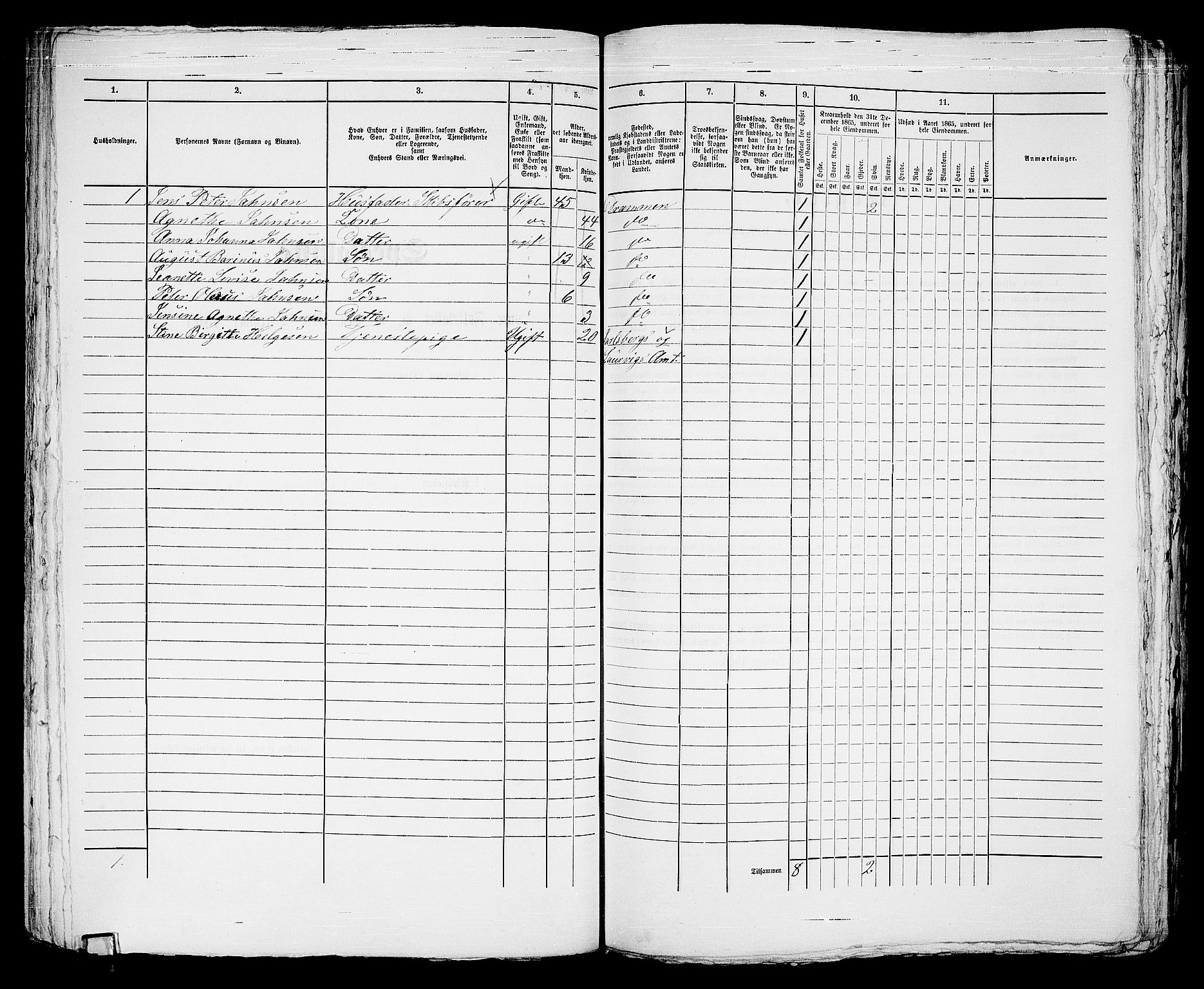 RA, Folketelling 1865 for 0602bP Strømsø prestegjeld i Drammen kjøpstad, 1865, s. 748