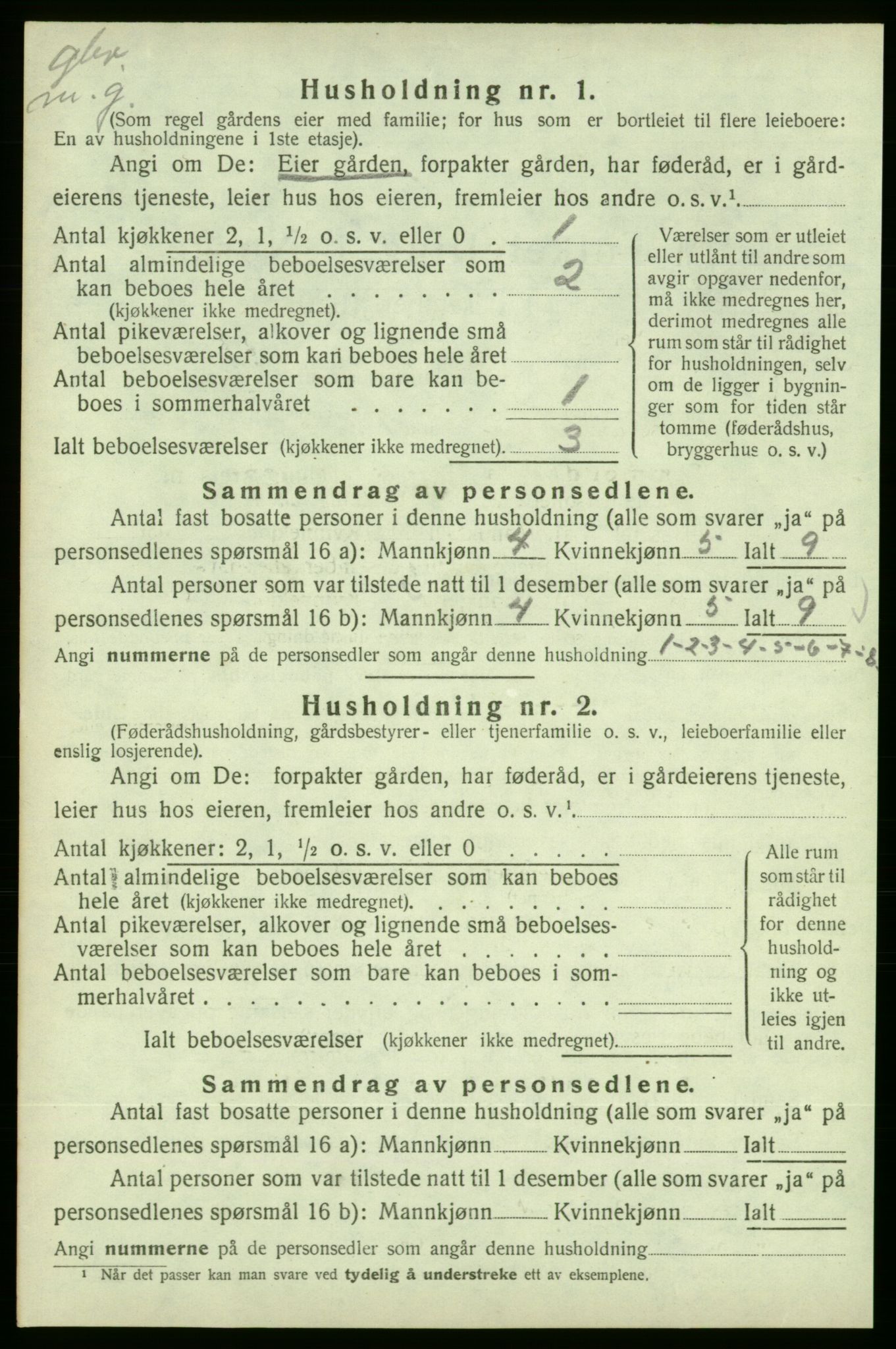 SAB, Folketelling 1920 for 1212 Skånevik herred, 1920, s. 1609