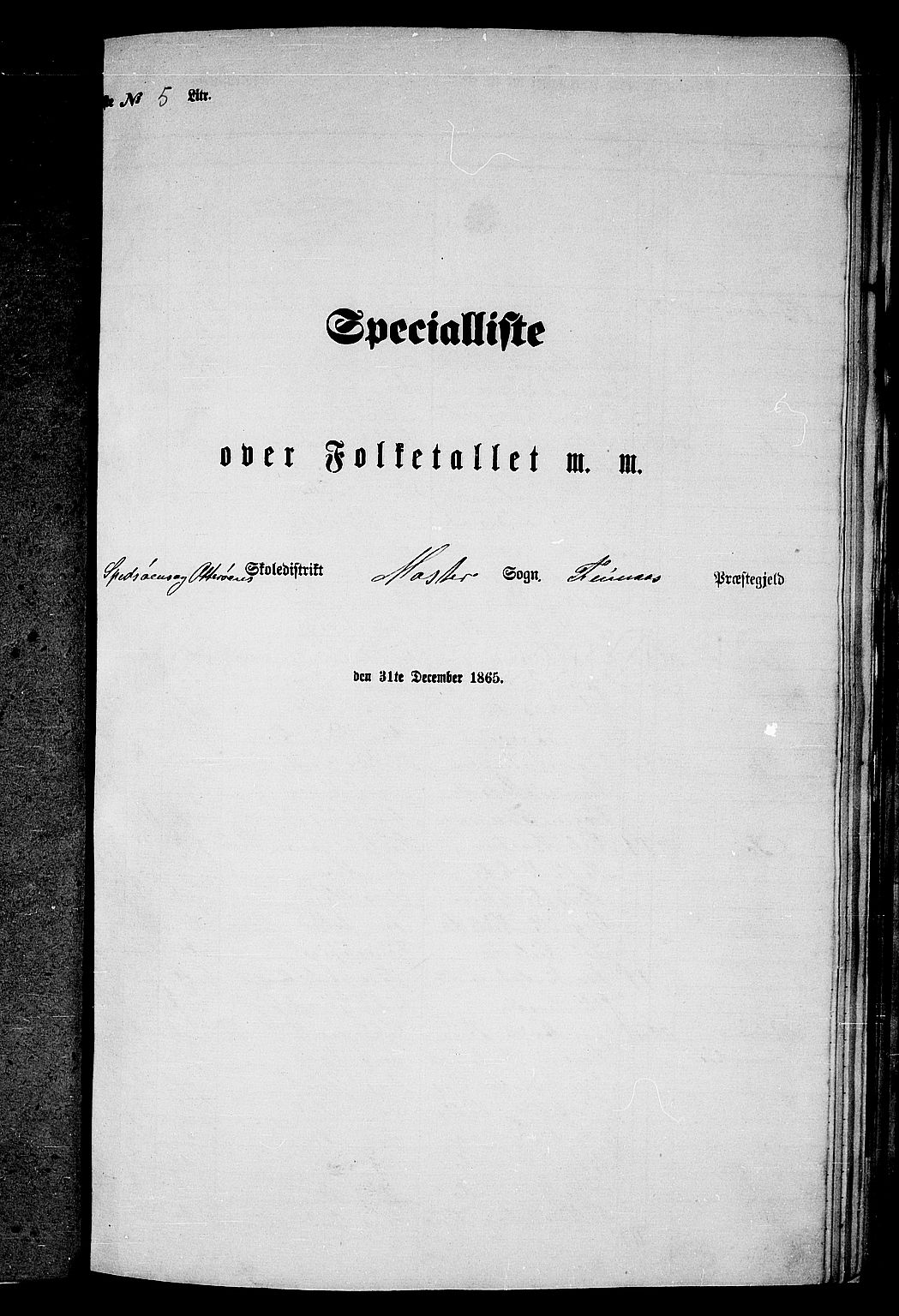 RA, Folketelling 1865 for 1218P Finnås prestegjeld, 1865, s. 65