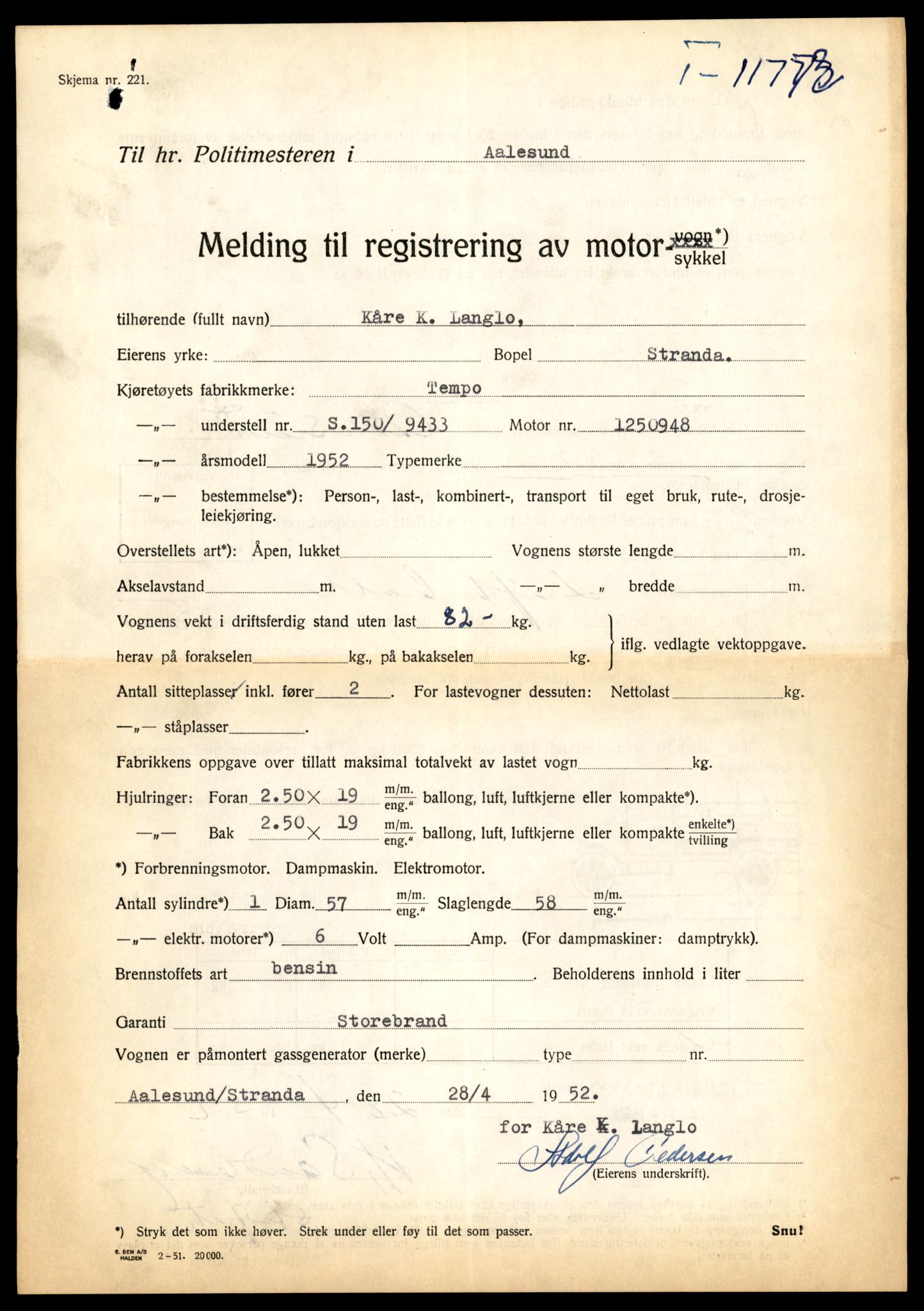 Møre og Romsdal vegkontor - Ålesund trafikkstasjon, SAT/A-4099/F/Fe/L0030: Registreringskort for kjøretøy T 11620 - T 11799, 1927-1998, s. 2105