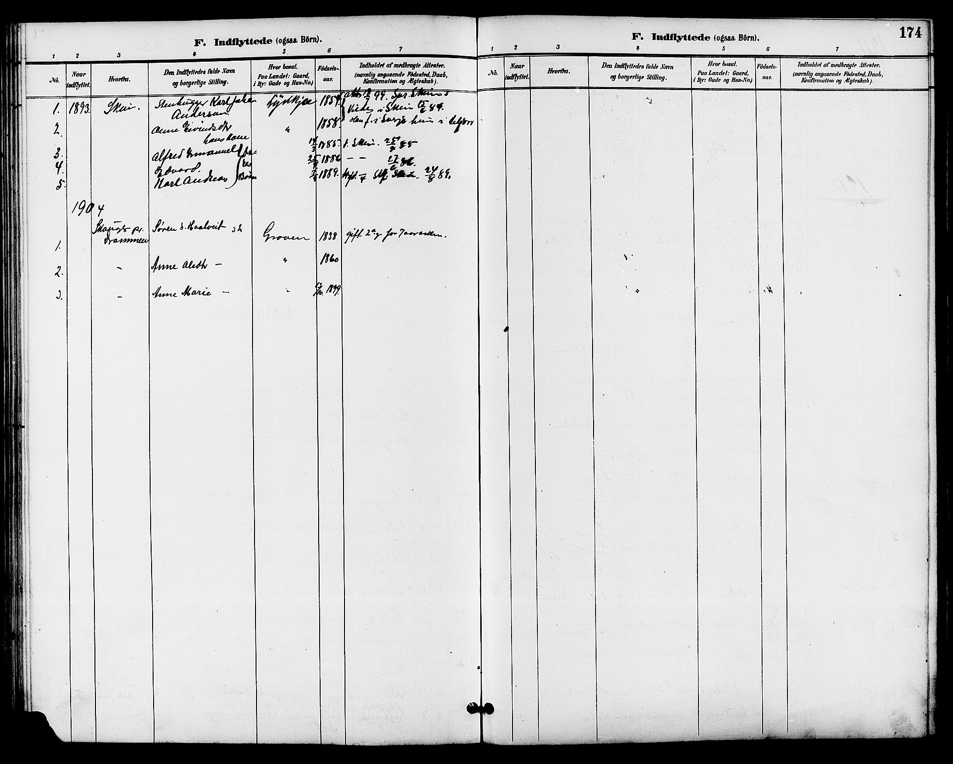 Seljord kirkebøker, AV/SAKO-A-20/G/Ga/L0005: Klokkerbok nr. I 5, 1887-1914, s. 174