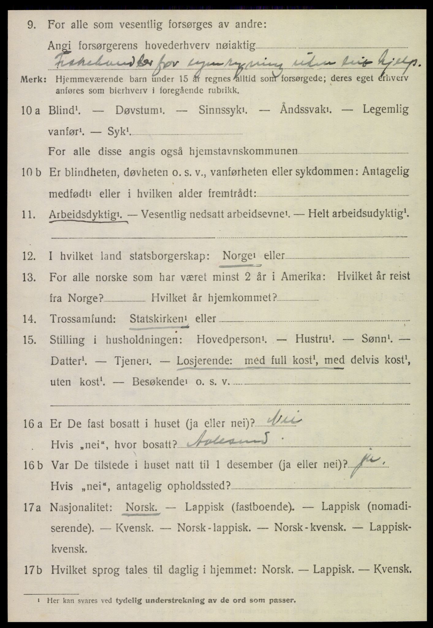 SAT, Folketelling 1920 for 1720 Frol herred, 1920, s. 1064
