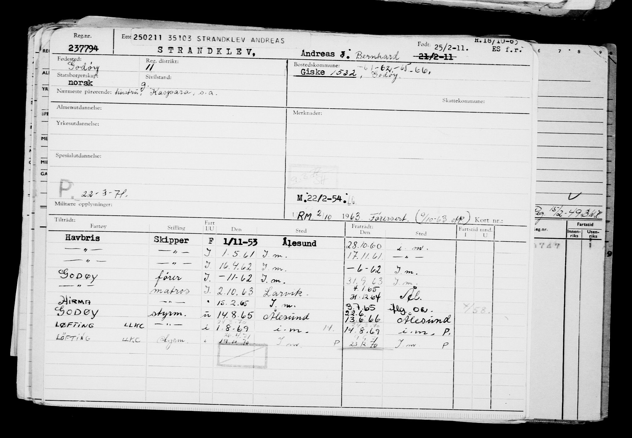 Direktoratet for sjømenn, AV/RA-S-3545/G/Gb/L0094: Hovedkort, 1911, s. 369