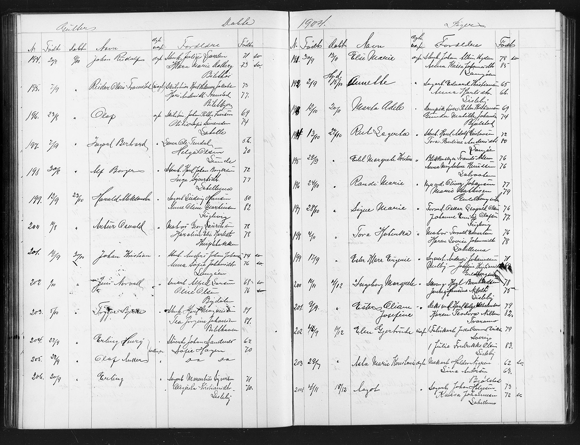 Glemmen prestekontor Kirkebøker, AV/SAO-A-10908/G/Ga/L0006: Klokkerbok nr. 6, 1894-1908
