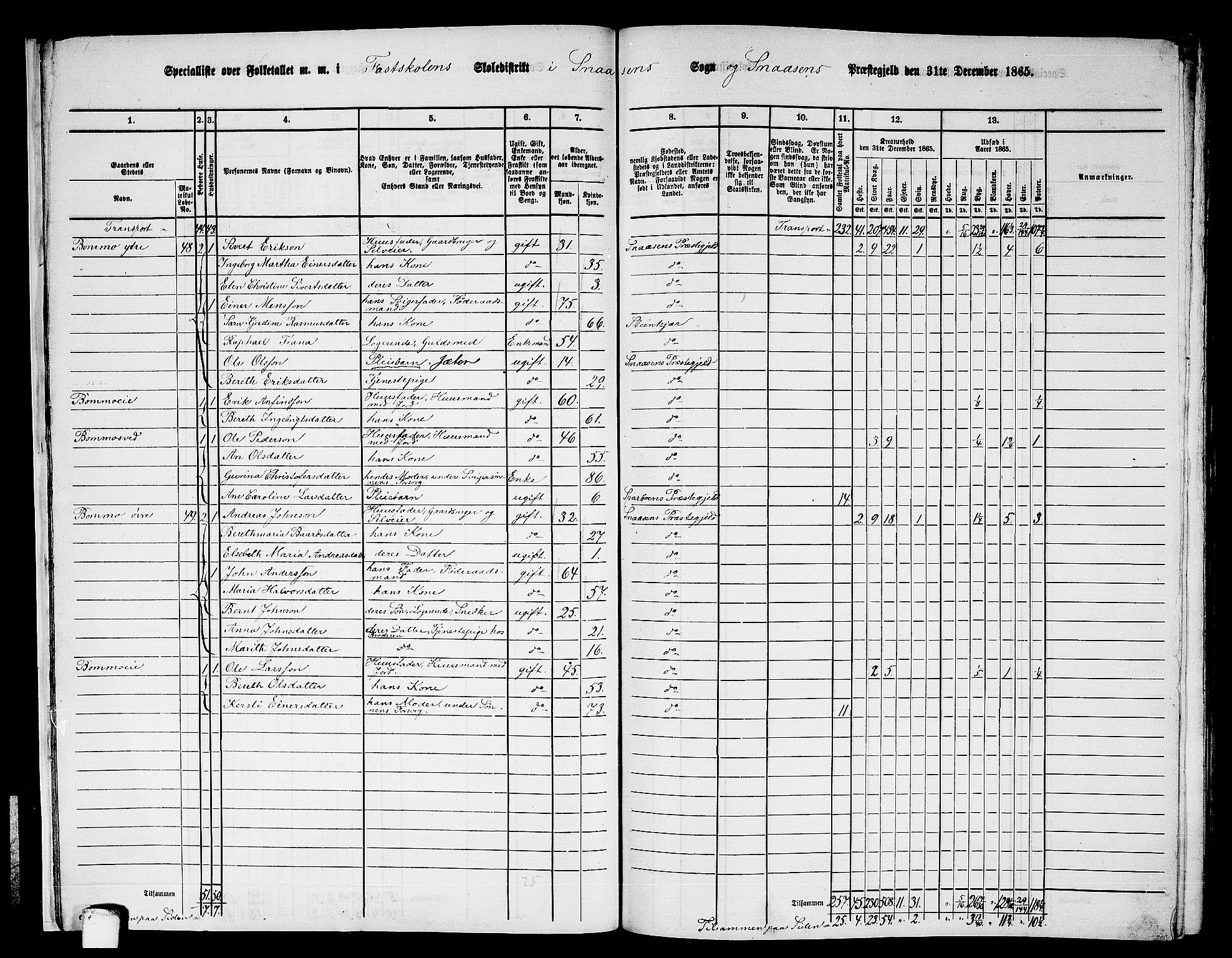 RA, Folketelling 1865 for 1736P Snåsa prestegjeld, 1865, s. 18