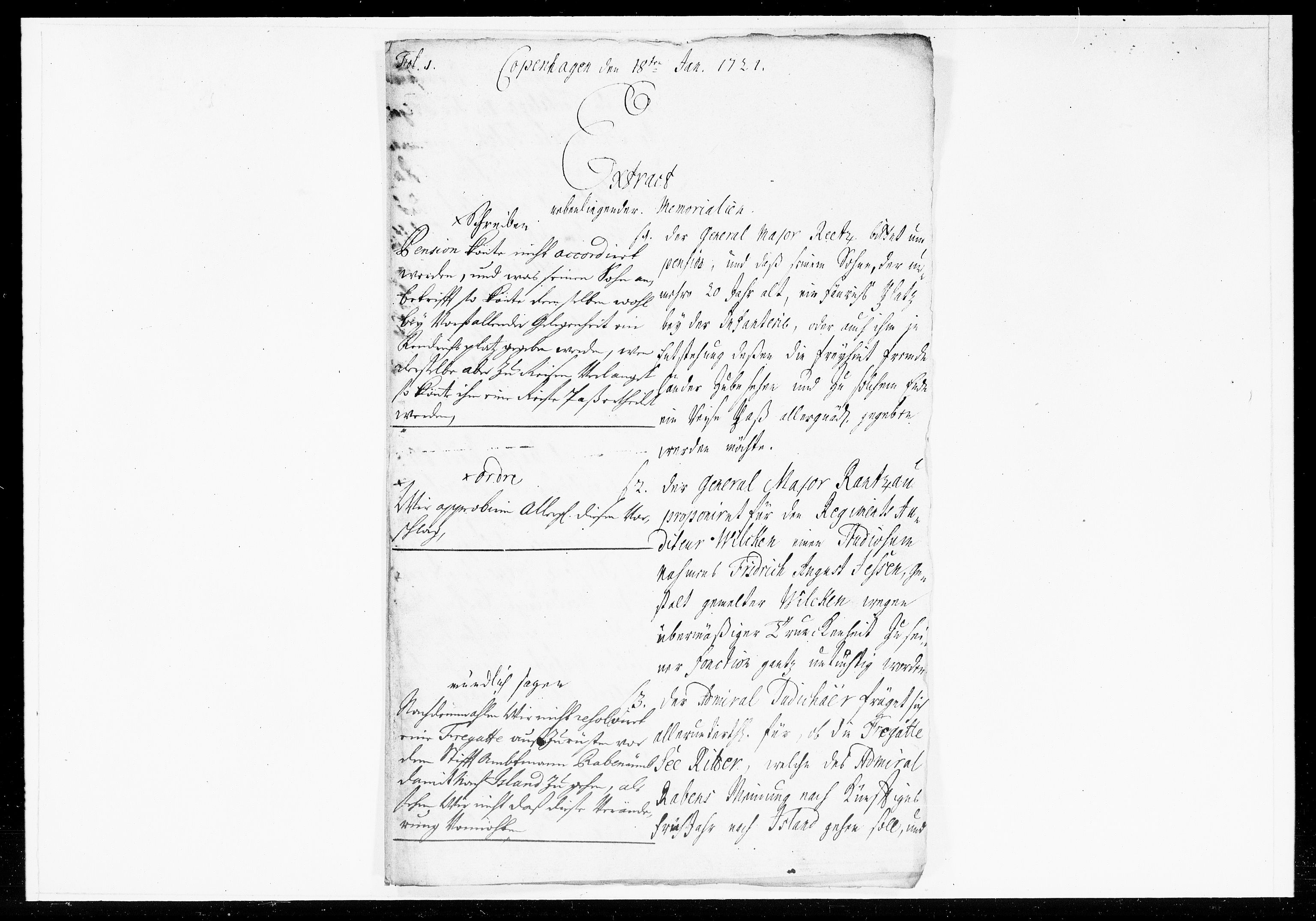 Krigskollegiet, Krigskancelliet, DRA/A-0006/-/1061-1064: Refererede sager, 1721, s. 11