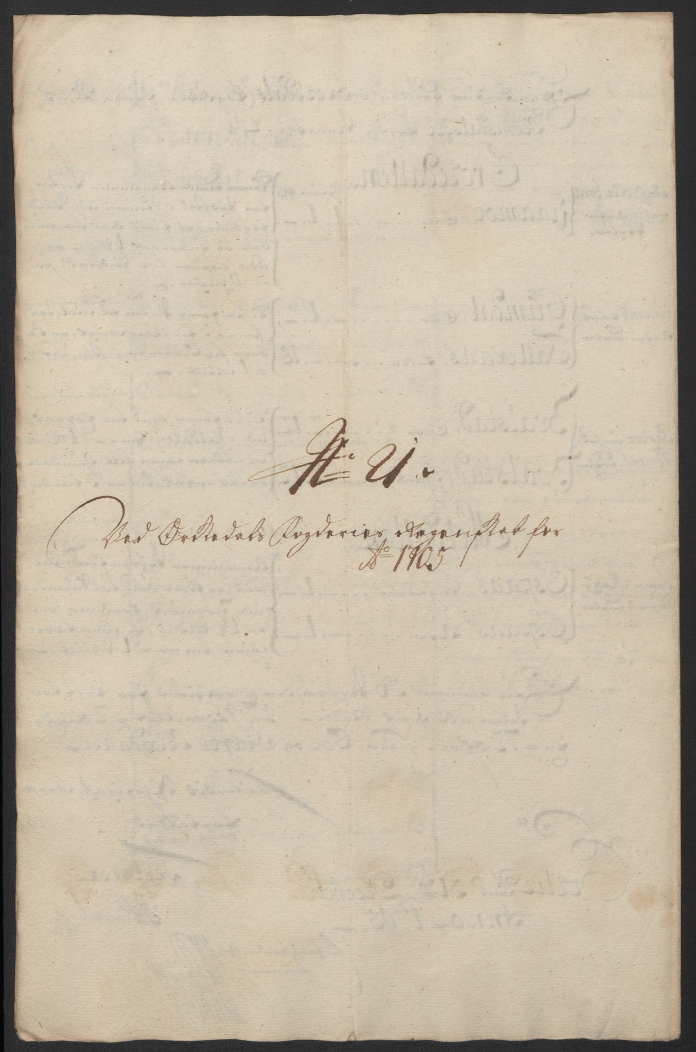 Rentekammeret inntil 1814, Reviderte regnskaper, Fogderegnskap, AV/RA-EA-4092/R60/L3955: Fogderegnskap Orkdal og Gauldal, 1705, s. 208