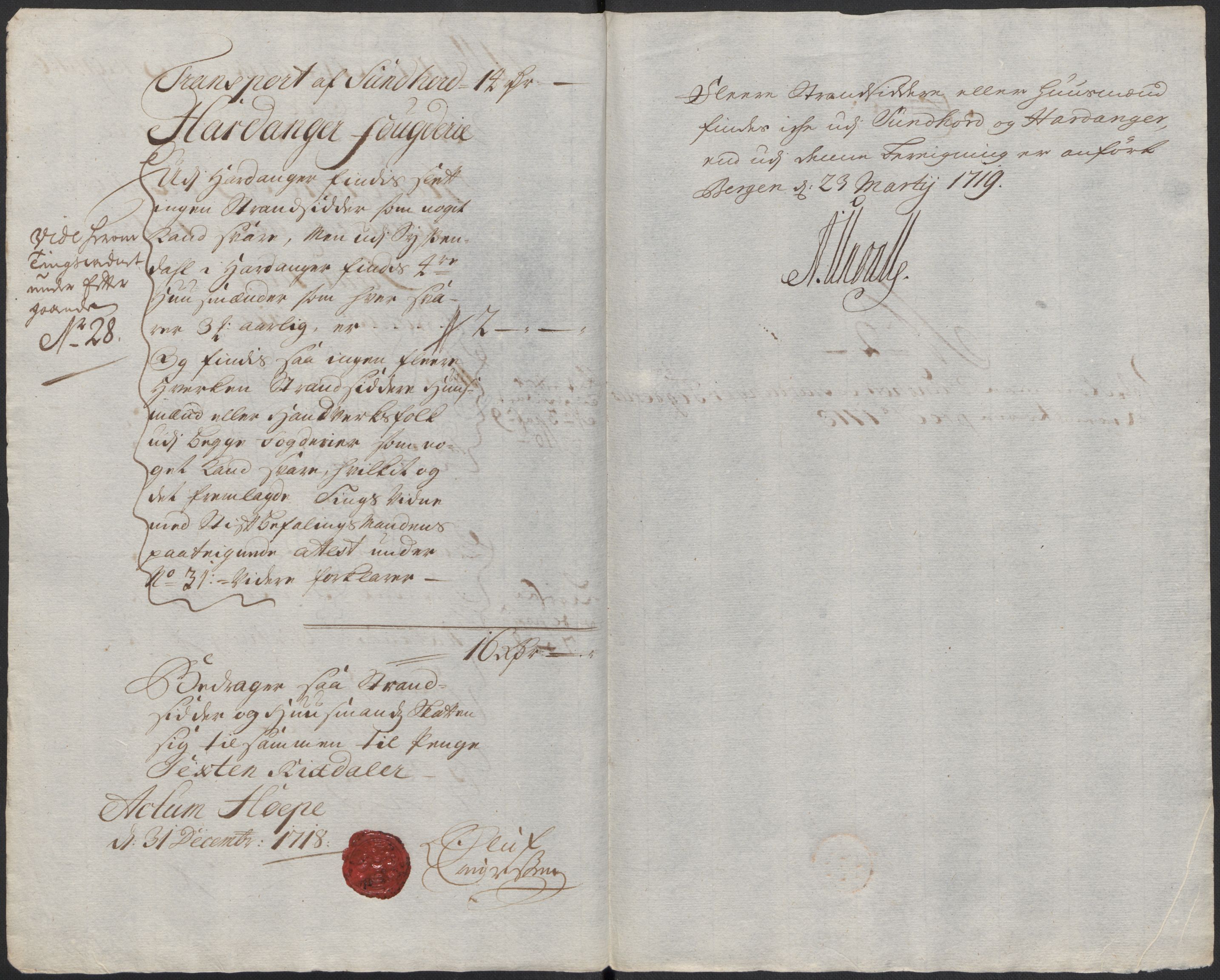 Rentekammeret inntil 1814, Reviderte regnskaper, Fogderegnskap, AV/RA-EA-4092/R48/L2995: Fogderegnskap Sunnhordland og Hardanger, 1718, s. 71