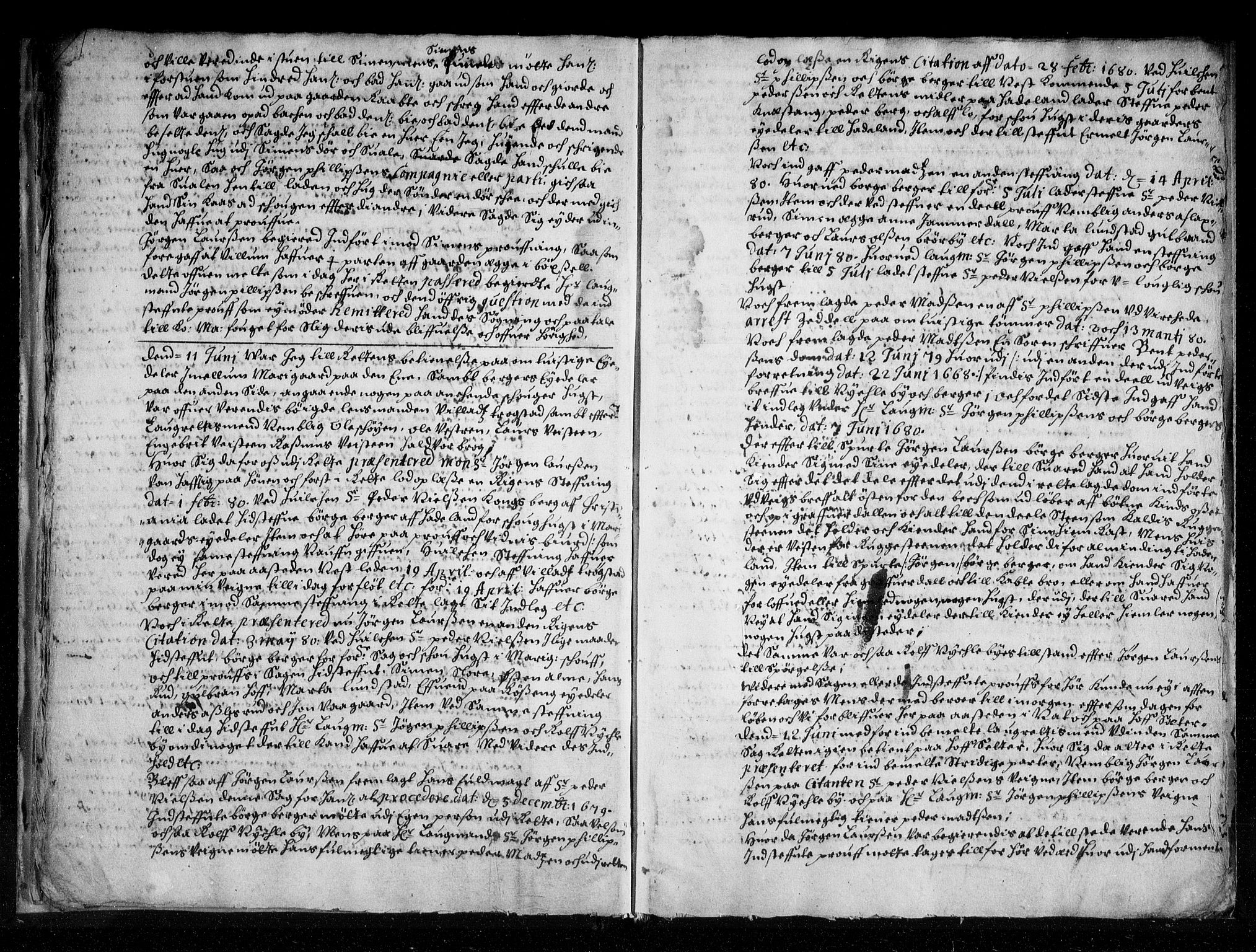 Ringerike og Hallingdal sorenskriveri, AV/SAKO-A-81/F/Fa/Fab/L0008: Tingbok - Sorenskriveriet, 1680