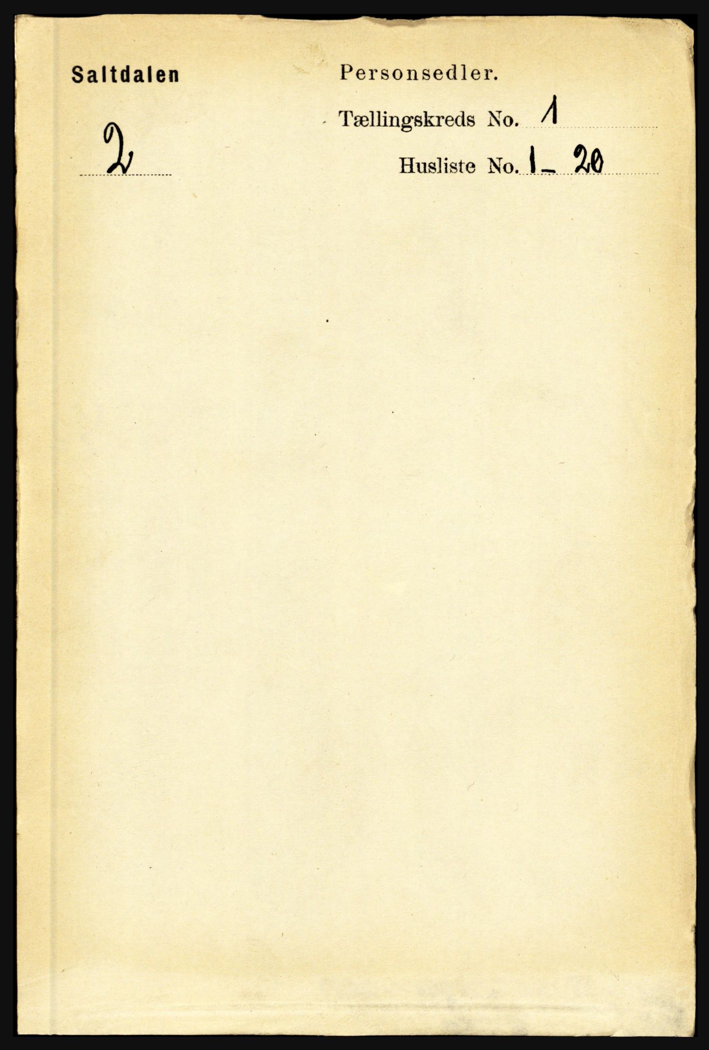 RA, Folketelling 1891 for 1840 Saltdal herred, 1891, s. 87