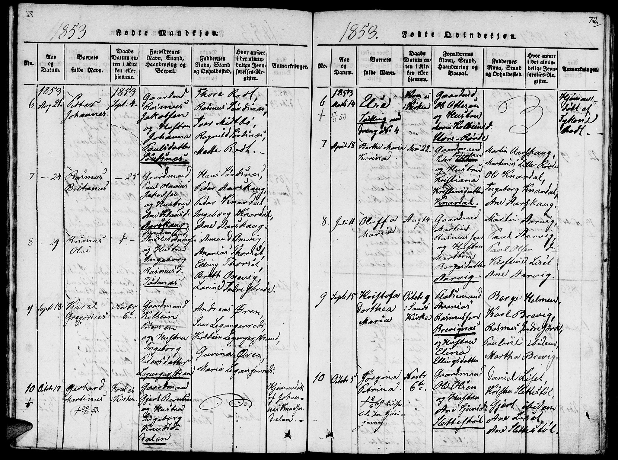 Ministerialprotokoller, klokkerbøker og fødselsregistre - Møre og Romsdal, SAT/A-1454/504/L0054: Ministerialbok nr. 504A01, 1816-1861, s. 72