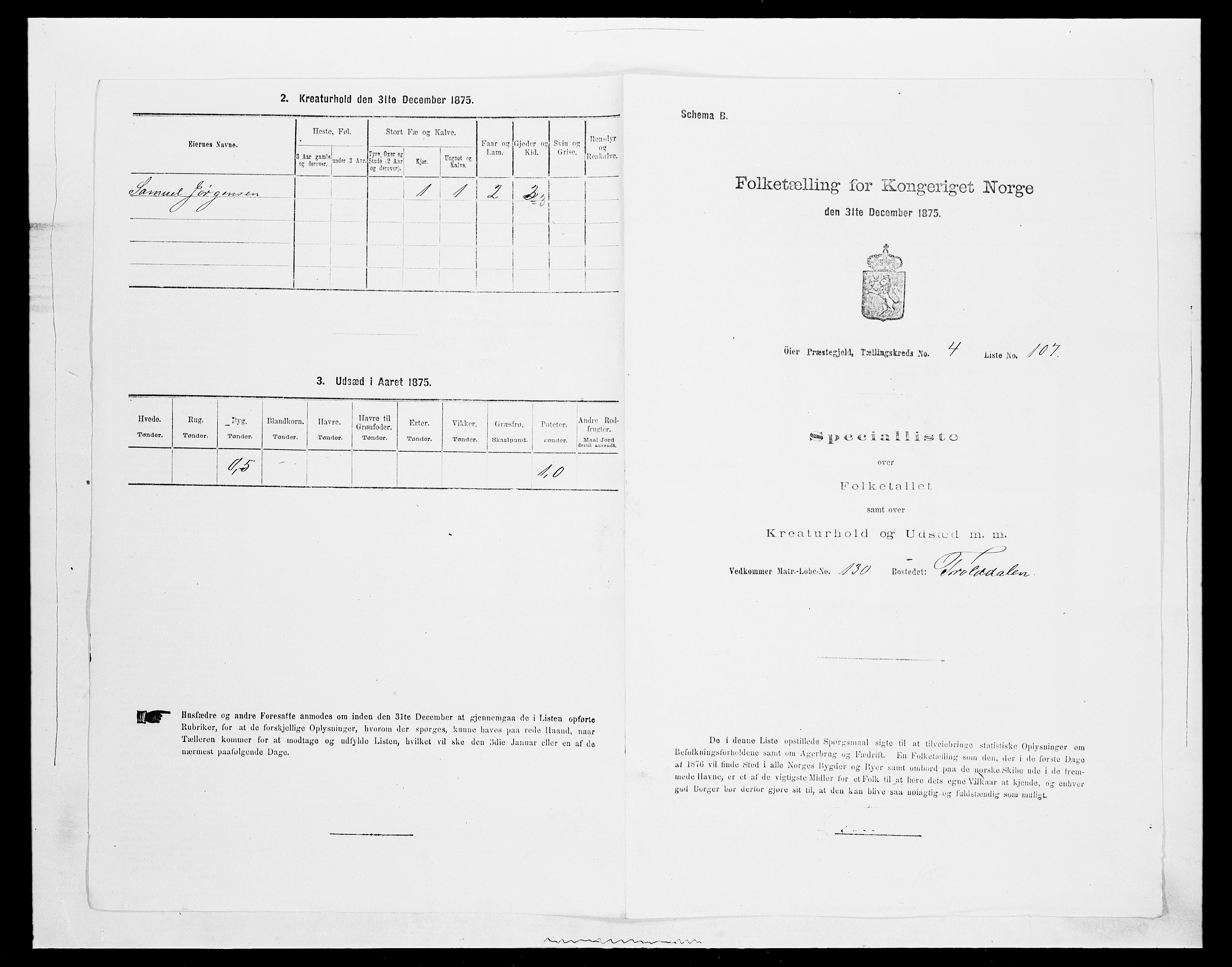 SAH, Folketelling 1875 for 0521P Øyer prestegjeld, 1875, s. 949
