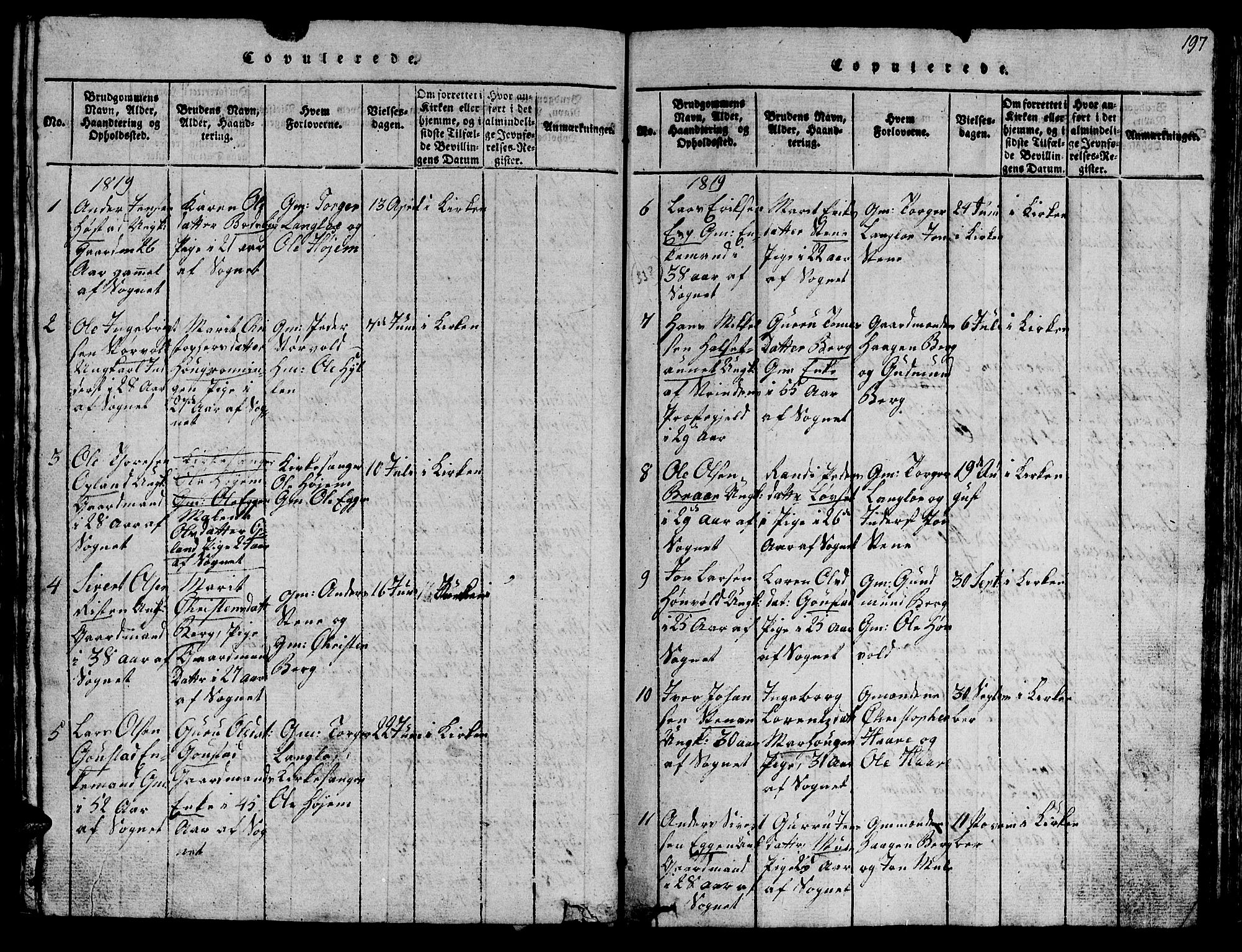 Ministerialprotokoller, klokkerbøker og fødselsregistre - Sør-Trøndelag, SAT/A-1456/612/L0385: Klokkerbok nr. 612C01, 1816-1845, s. 197