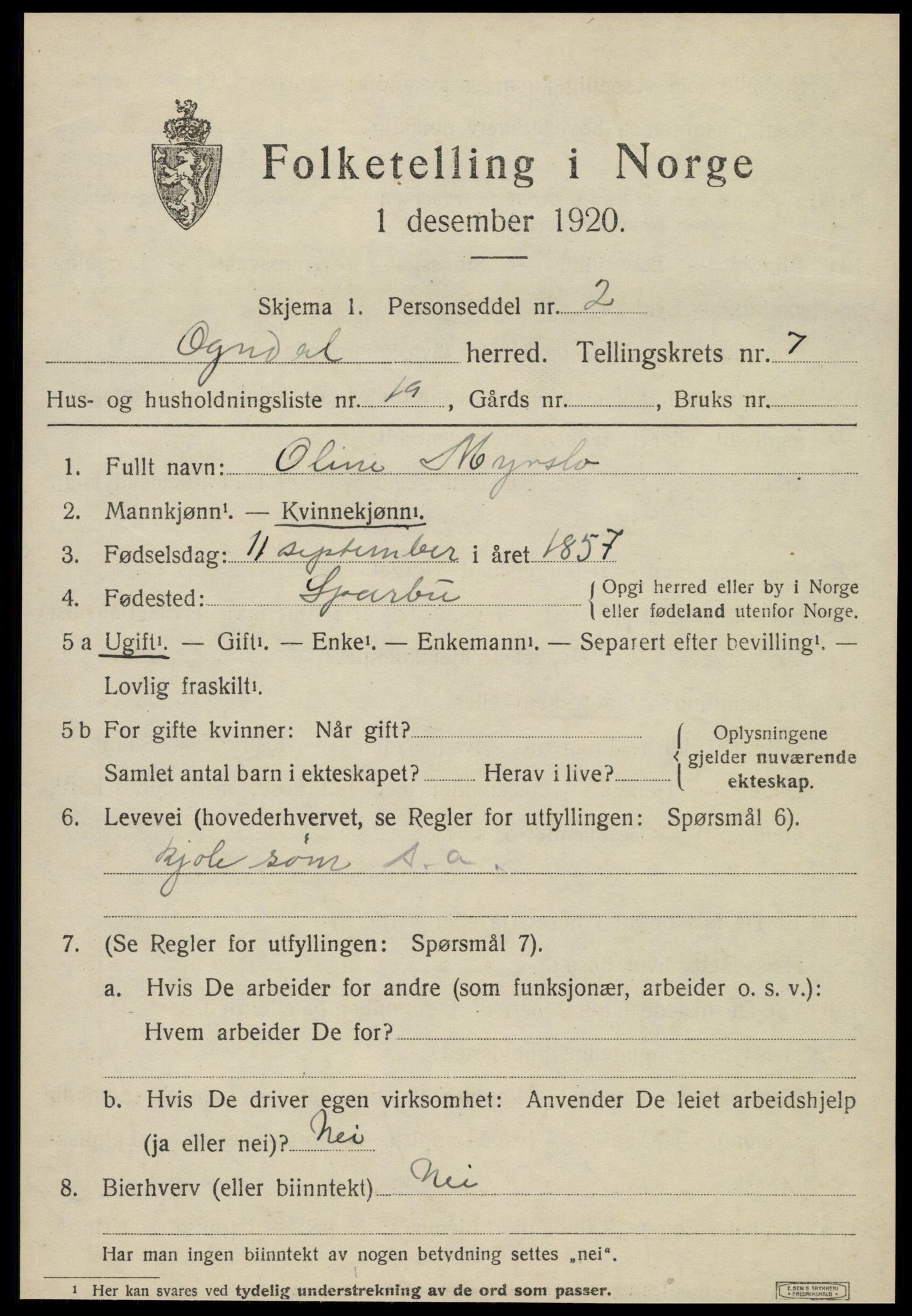 SAT, Folketelling 1920 for 1732 Ogndal herred, 1920, s. 2949