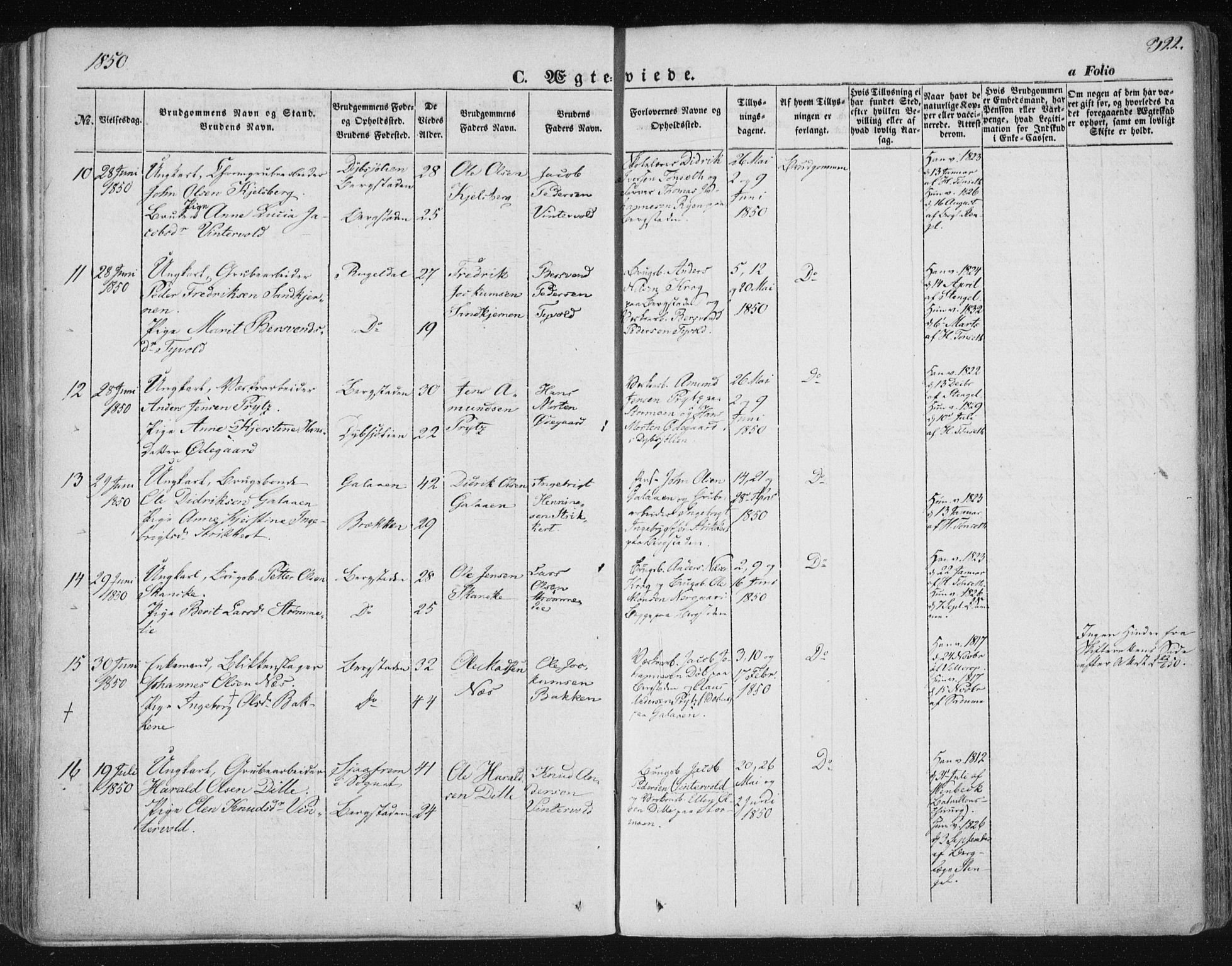 Ministerialprotokoller, klokkerbøker og fødselsregistre - Sør-Trøndelag, SAT/A-1456/681/L0931: Ministerialbok nr. 681A09, 1845-1859, s. 322