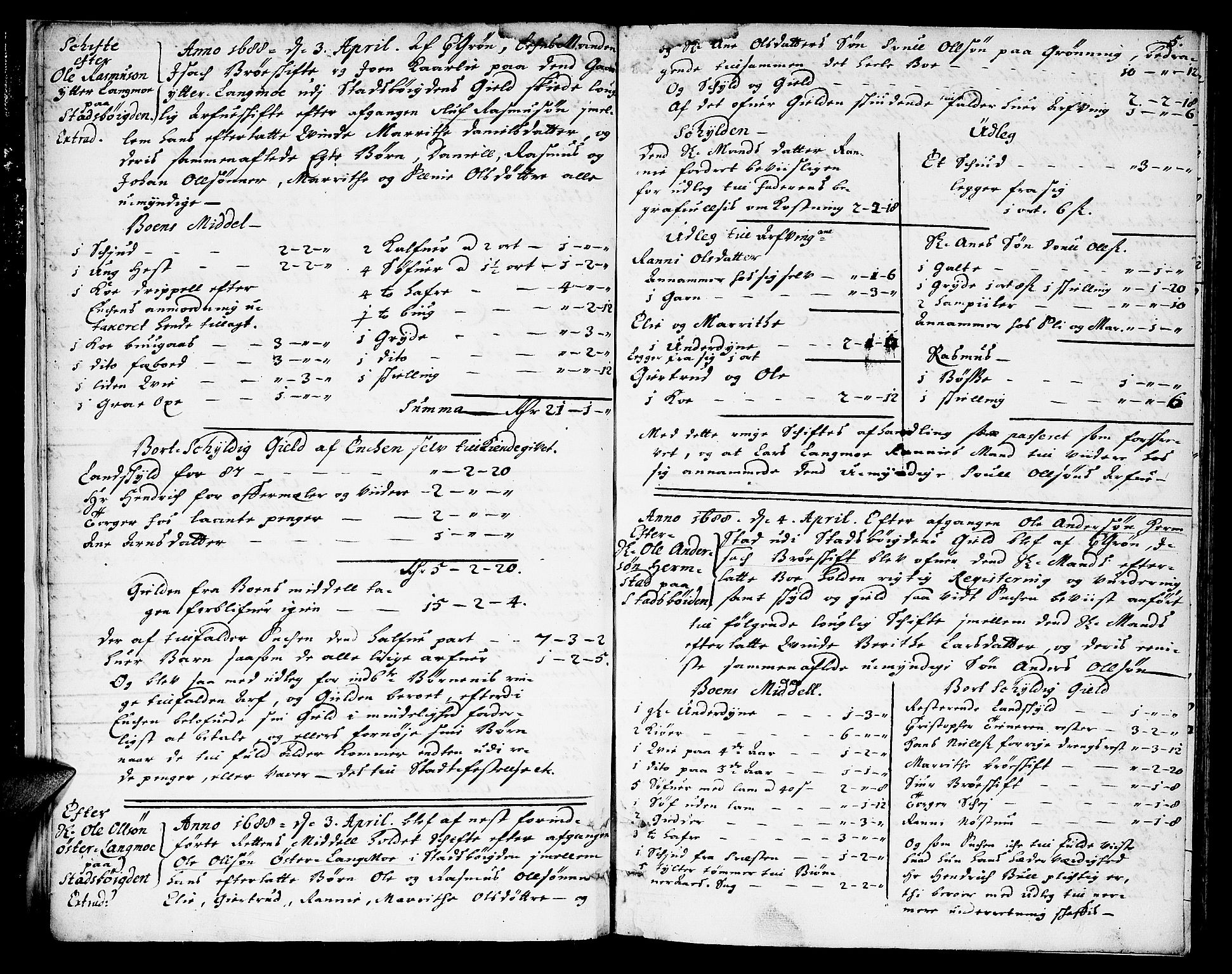 Fosen sorenskriveri, AV/SAT-A-1107/1/3/3A/L0002: Skifteprotokoll, 1688-1695, s. 4b-5a