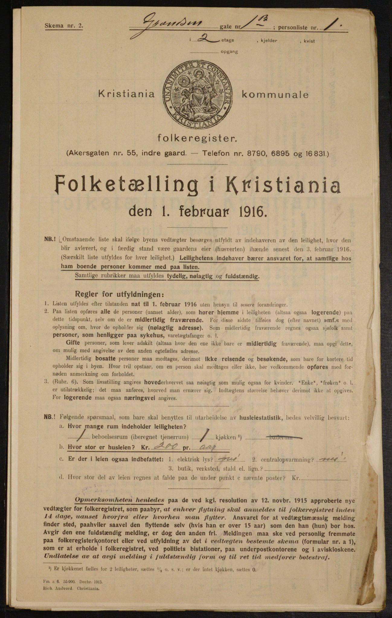 OBA, Kommunal folketelling 1.2.1916 for Kristiania, 1916, s. 30277