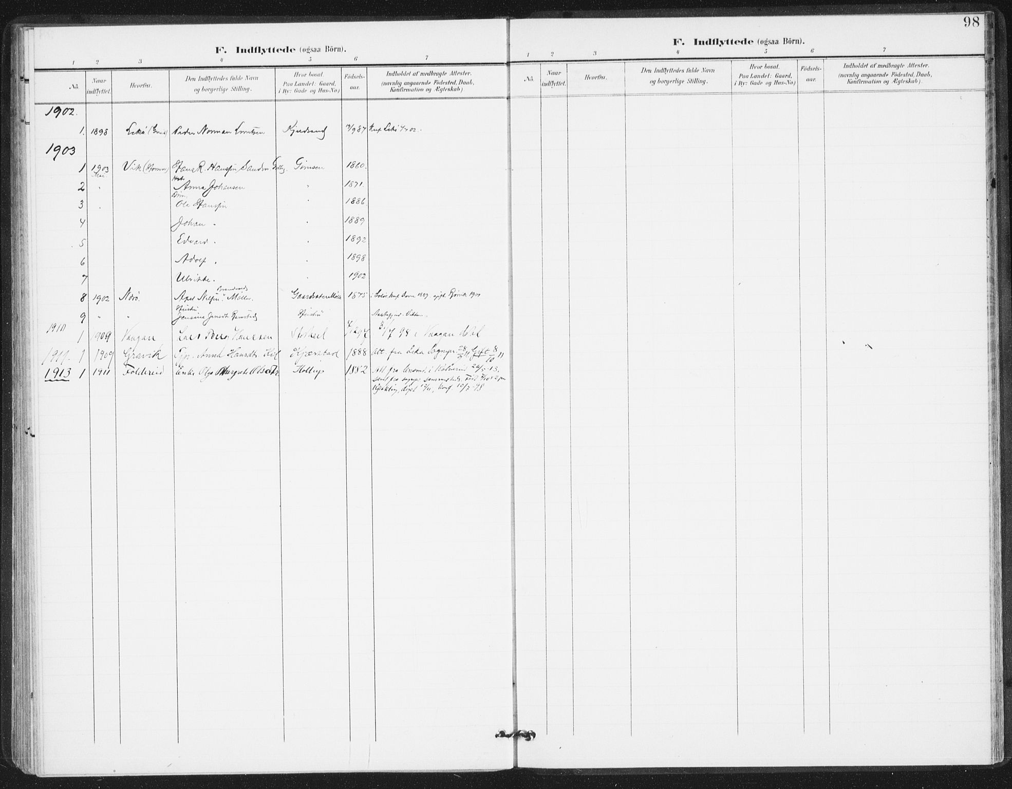 Ministerialprotokoller, klokkerbøker og fødselsregistre - Nordland, SAT/A-1459/811/L0167: Ministerialbok nr. 811A04, 1899-1913, s. 98