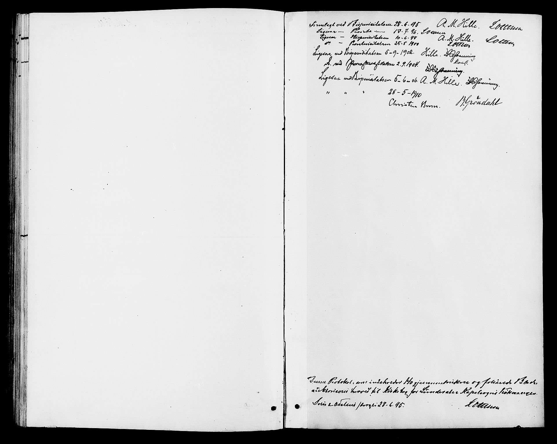 Brandval prestekontor, SAH/PREST-034/H/Ha/Hab/L0001: Klokkerbok nr. 1, 1895-1910