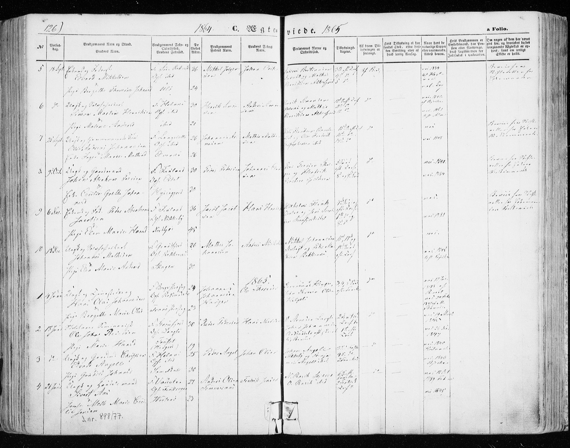 Skjervøy sokneprestkontor, AV/SATØ-S-1300/H/Ha/Haa/L0007kirke: Ministerialbok nr. 7, 1860-1870, s. 126