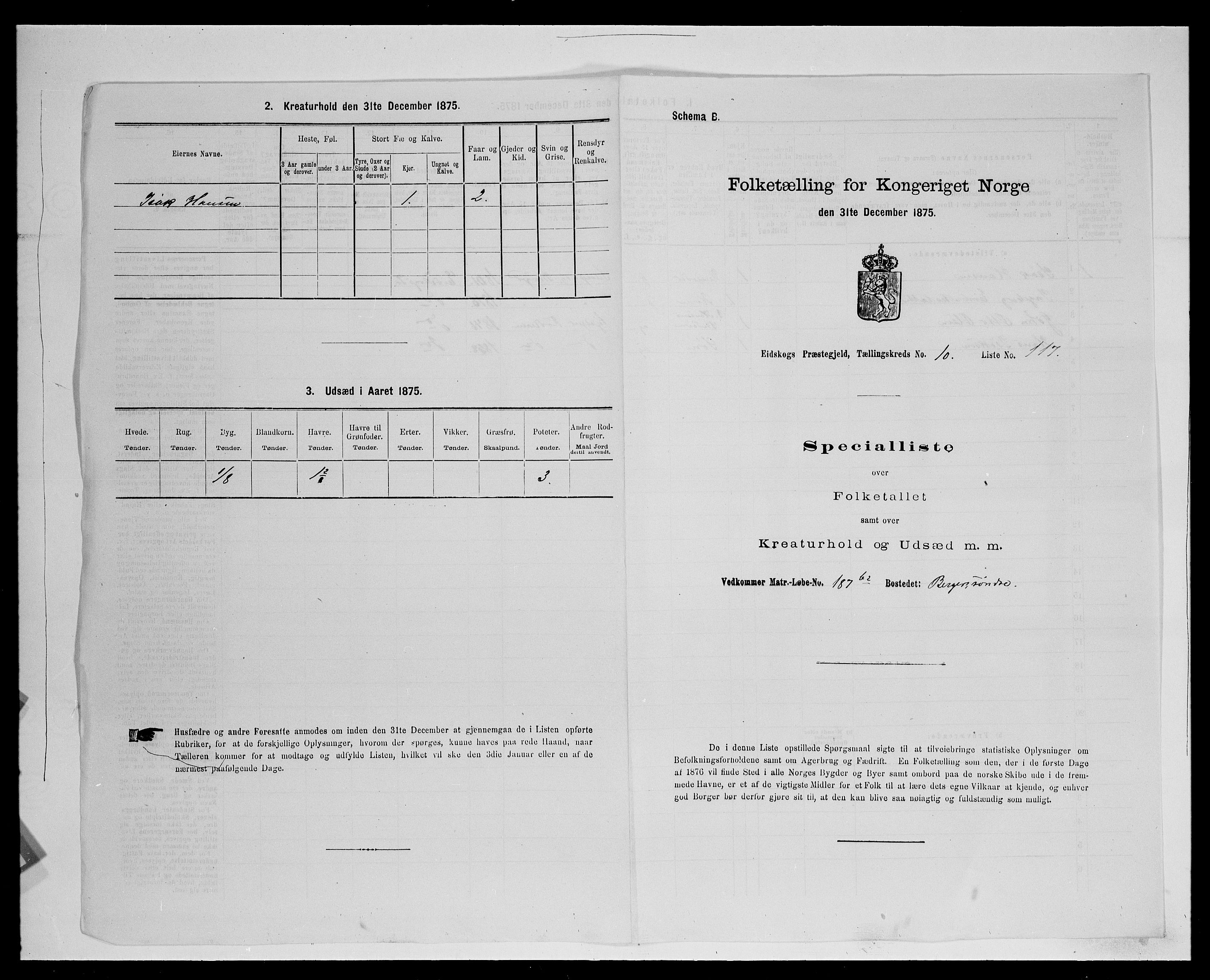 SAH, Folketelling 1875 for 0420P Eidskog prestegjeld, 1875, s. 1959