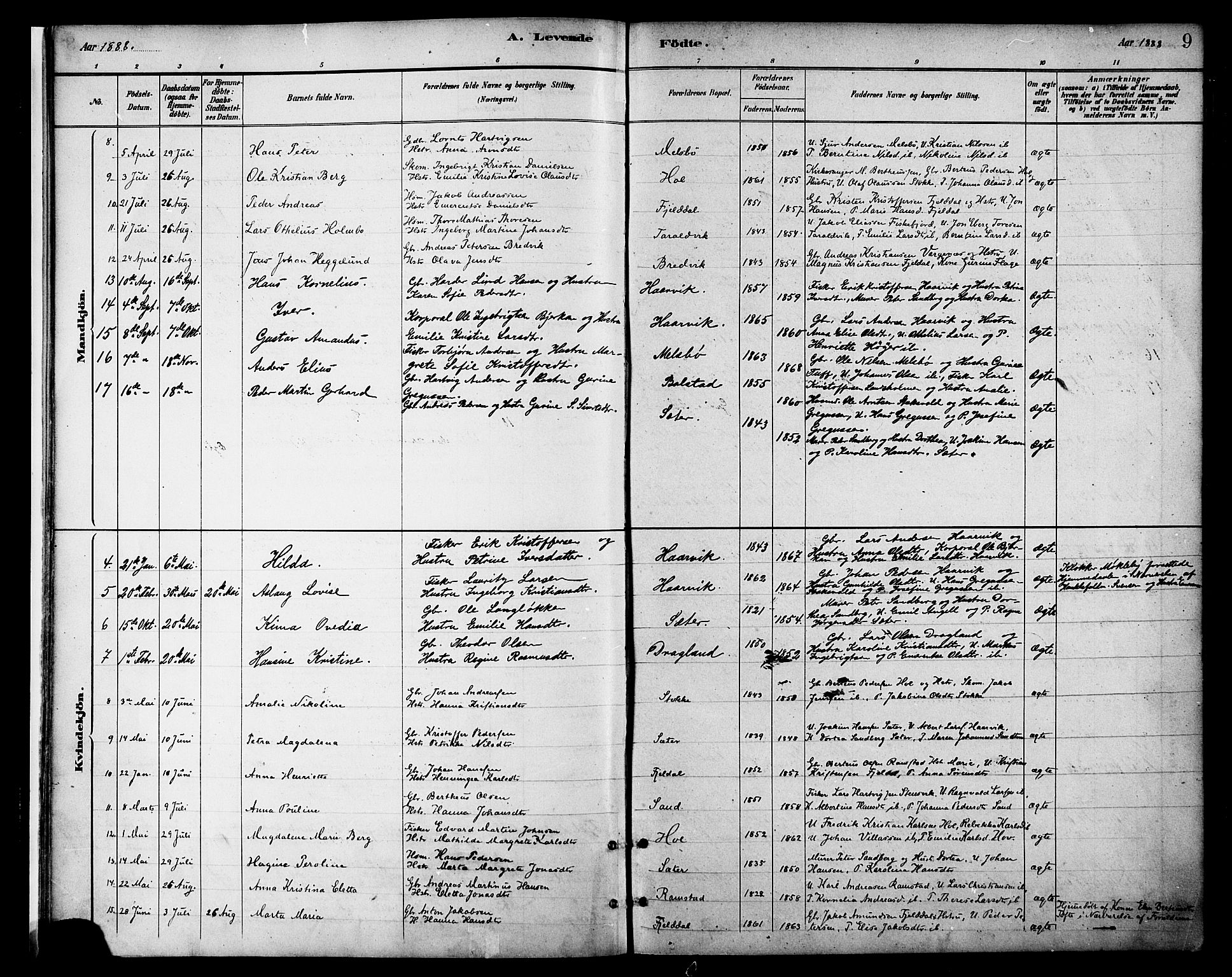 Ministerialprotokoller, klokkerbøker og fødselsregistre - Nordland, AV/SAT-A-1459/865/L0924: Ministerialbok nr. 865A02, 1885-1896, s. 9