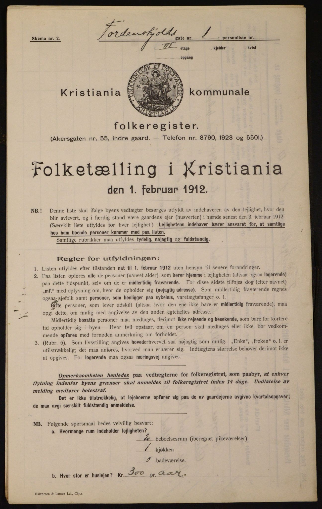 OBA, Kommunal folketelling 1.2.1912 for Kristiania, 1912, s. 113694