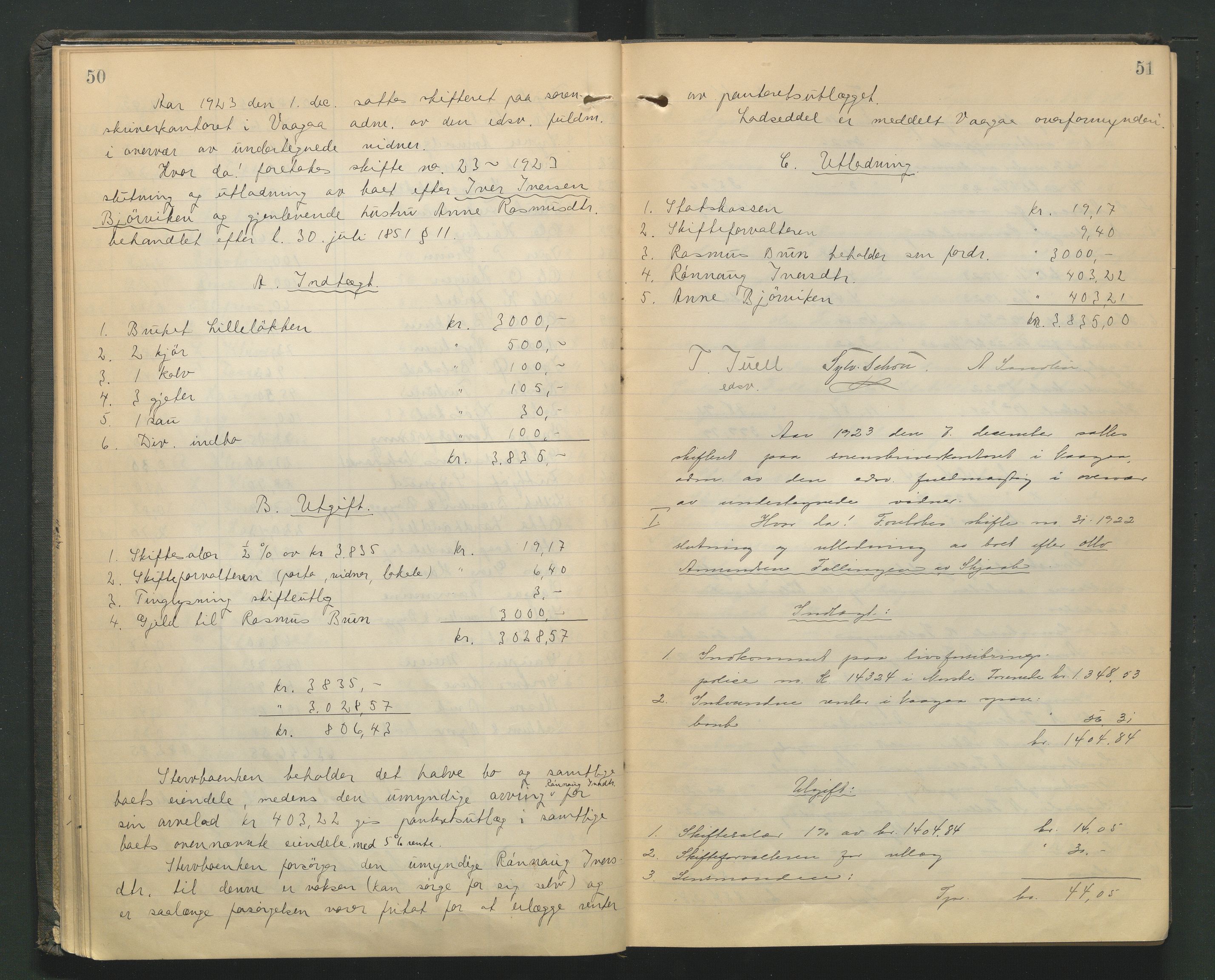 Nord-Gudbrandsdal tingrett, AV/SAH-TING-002/J/Jd/L0006: Skifteutlodningsprotokoll, 1923-1928, s. 50-51