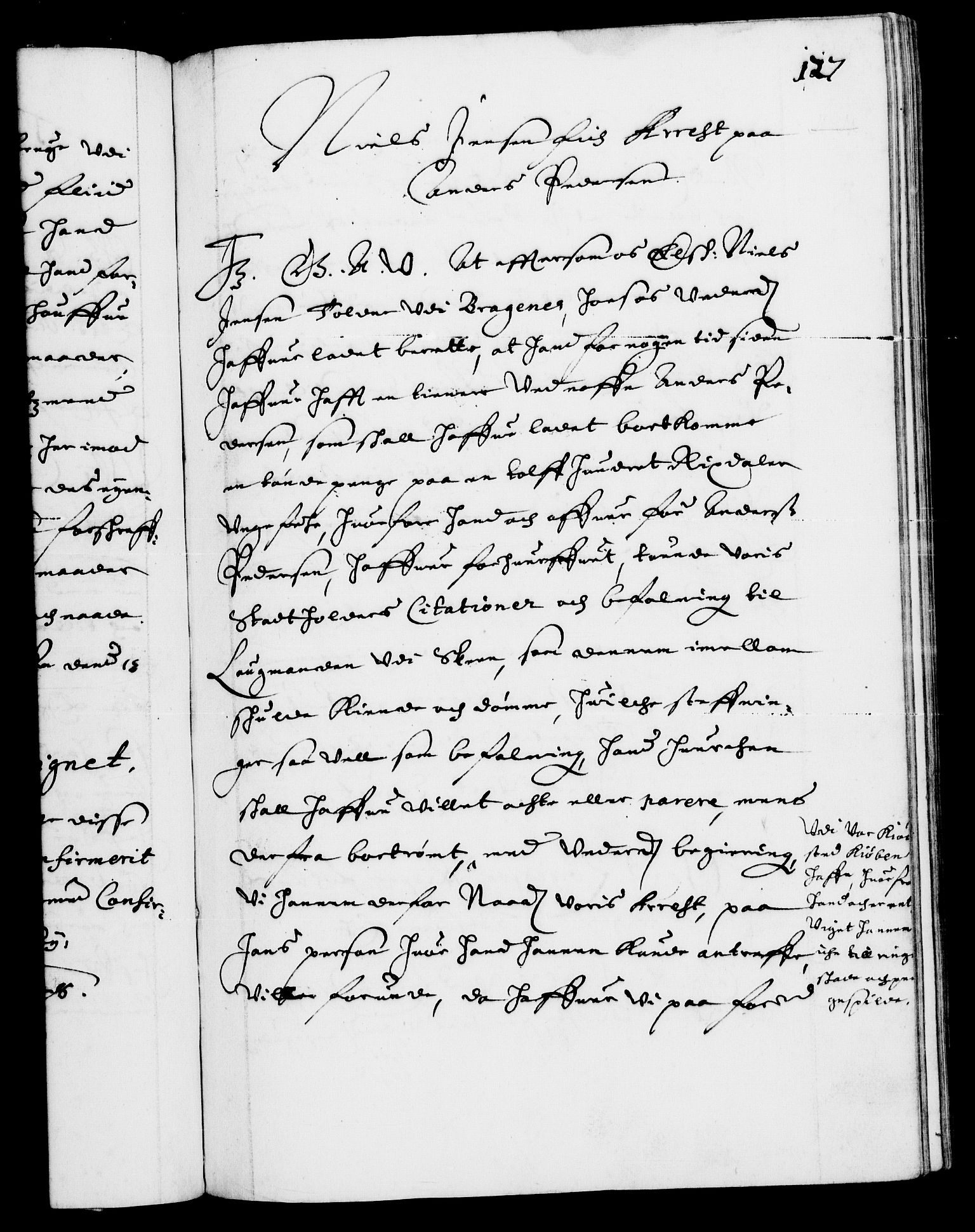 Danske Kanselli 1572-1799, AV/RA-EA-3023/F/Fc/Fca/Fcaa/L0007: Norske registre (mikrofilm), 1648-1650, s. 127a